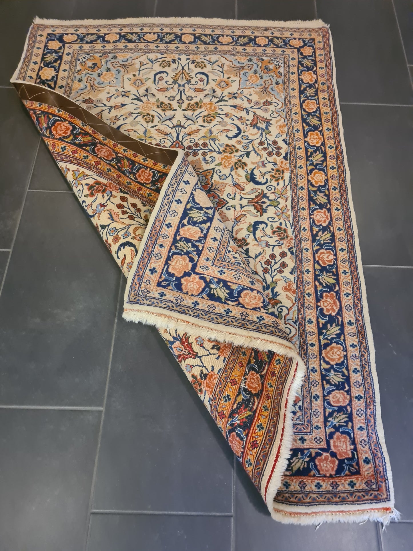 Perserteppich Orientteppich Handgeknüpfter Teppich Keshan 160x115cm