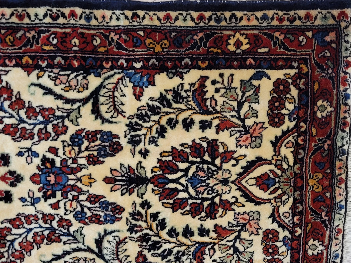 Sarough Perserteppich Läufer 210 × 75 cm – Korkwolle, florales Muster