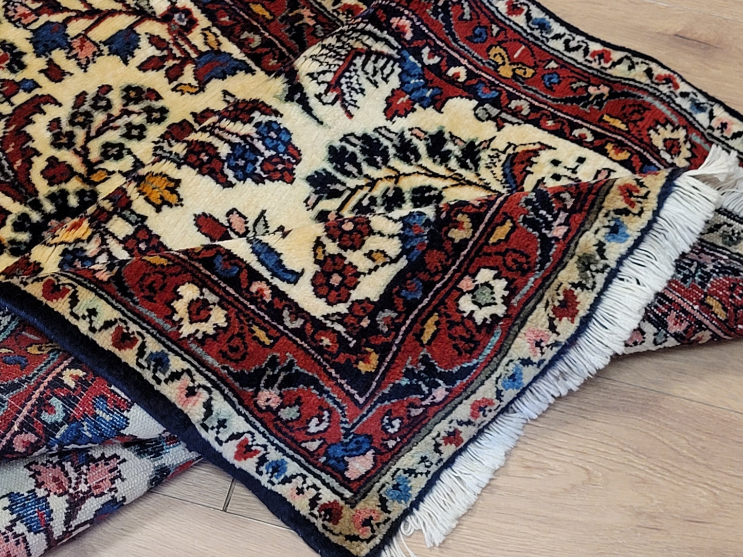 Sarough Perserteppich Läufer 210 × 75 cm – Korkwolle, florales Muster