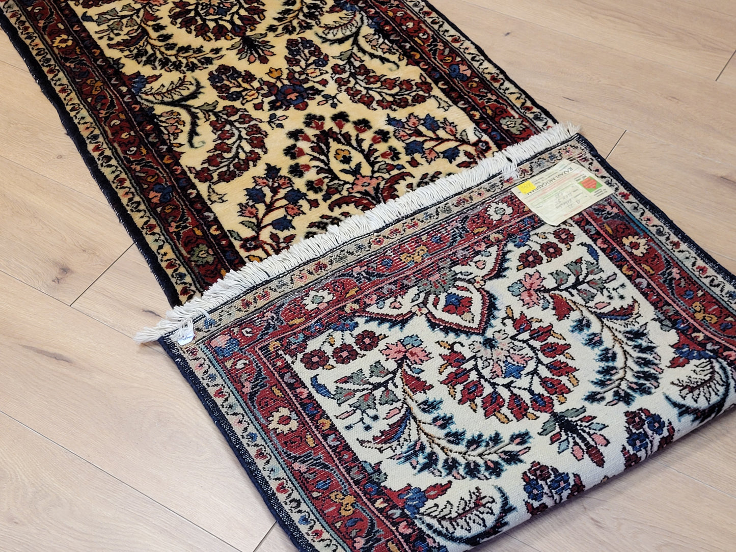 Sarough Perserteppich Läufer 210 × 75 cm – Korkwolle, florales Muster