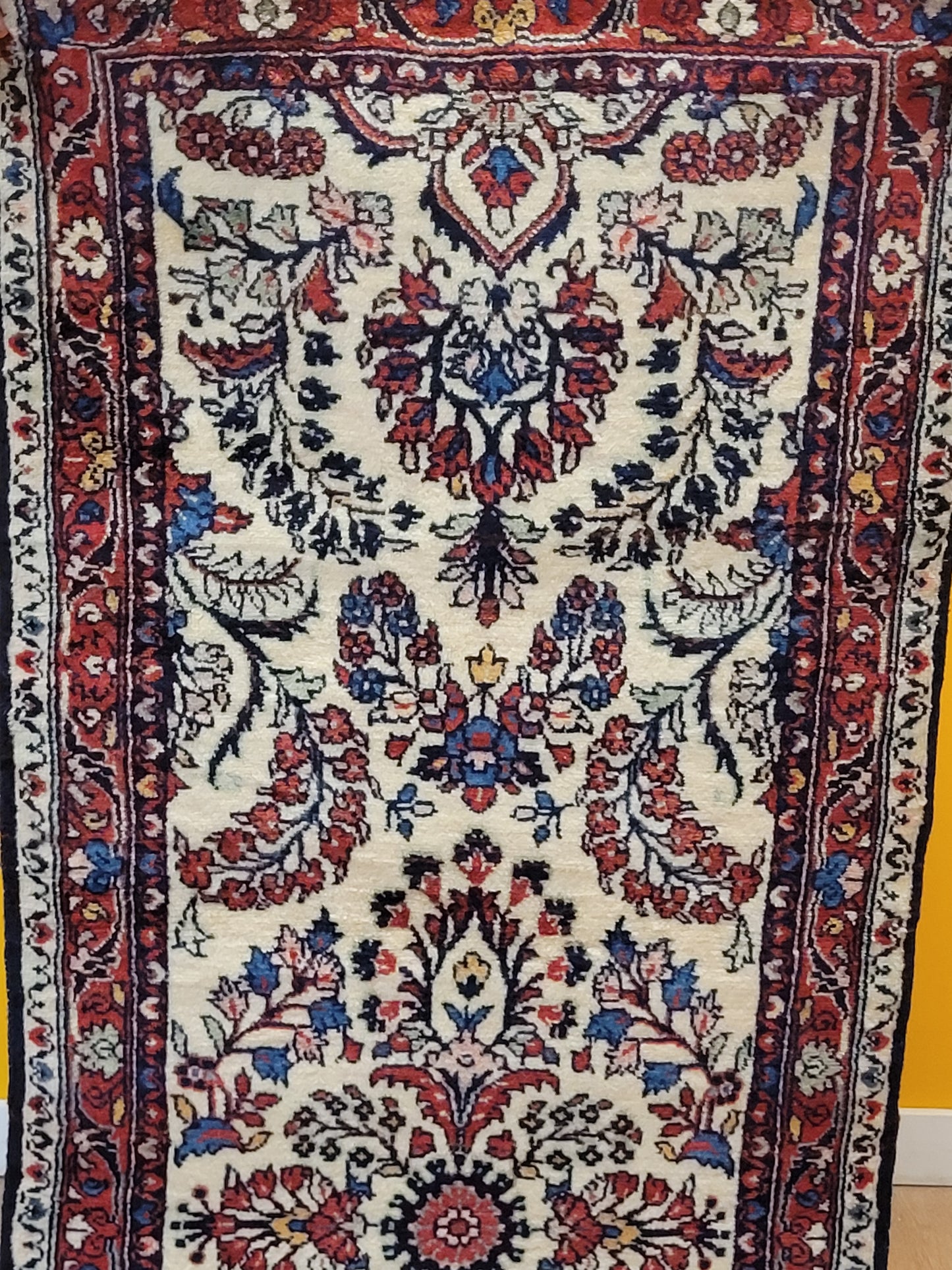 Sarough Perserteppich Läufer 210 × 75 cm – Korkwolle, florales Muster