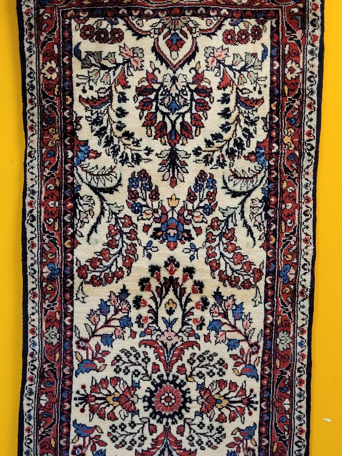 Sarough Perserteppich Läufer 210 × 75 cm – Korkwolle, florales Muster