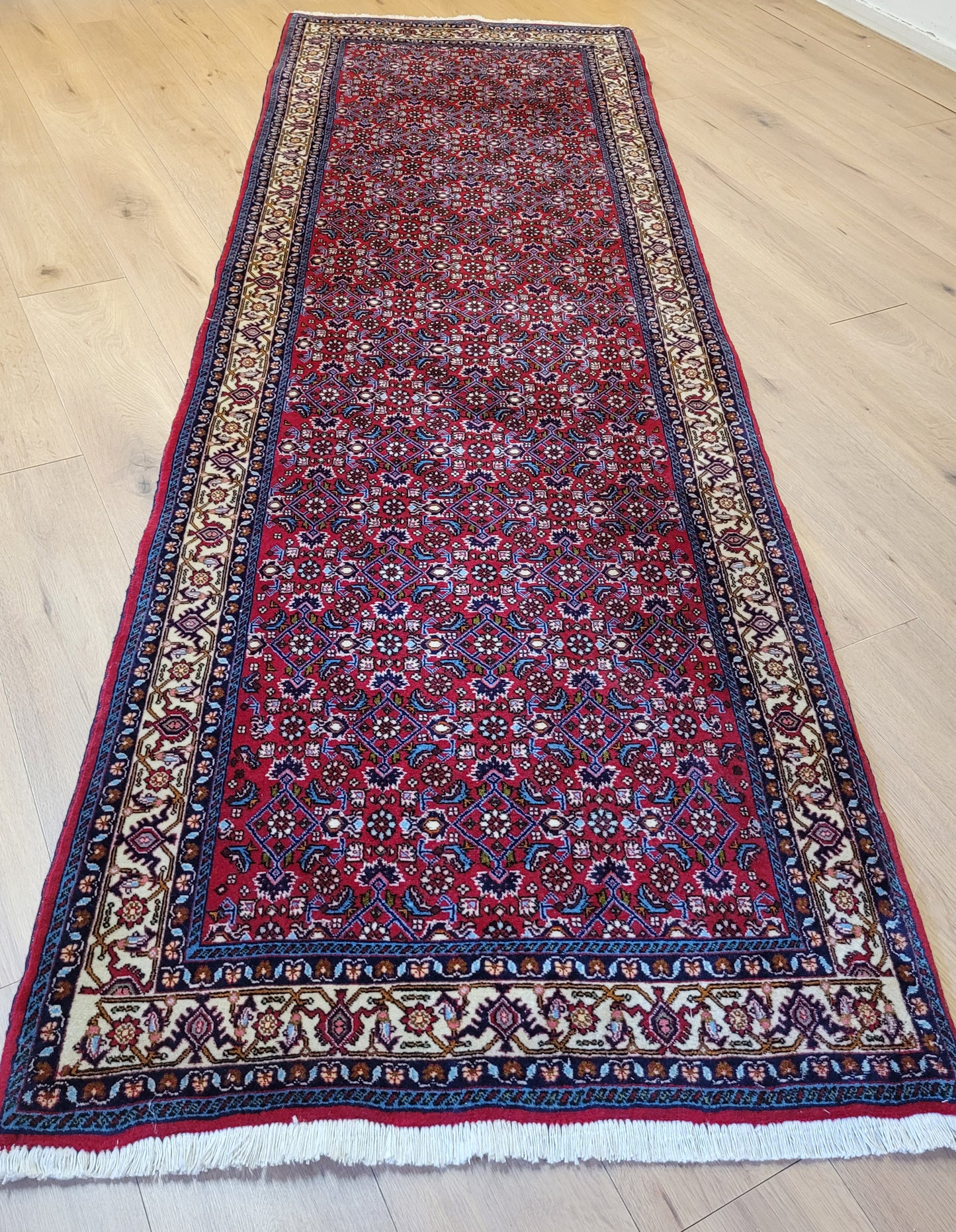 Bidjar Perserteppich Korkwolle, florales Allover-Muster