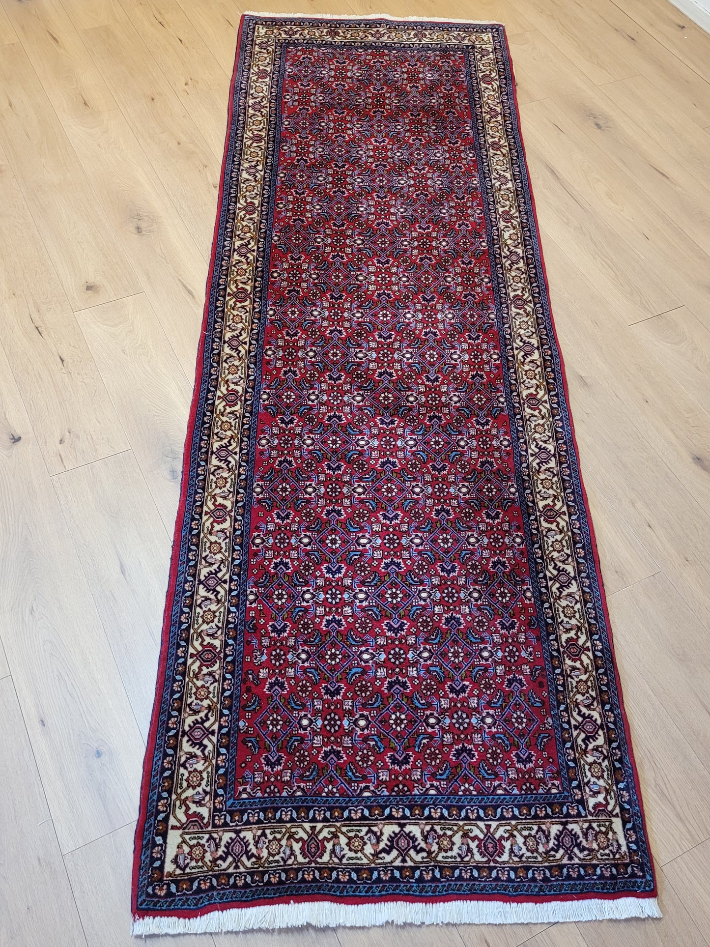 Bidjar Perserteppich Korkwolle, florales Allover-Muster