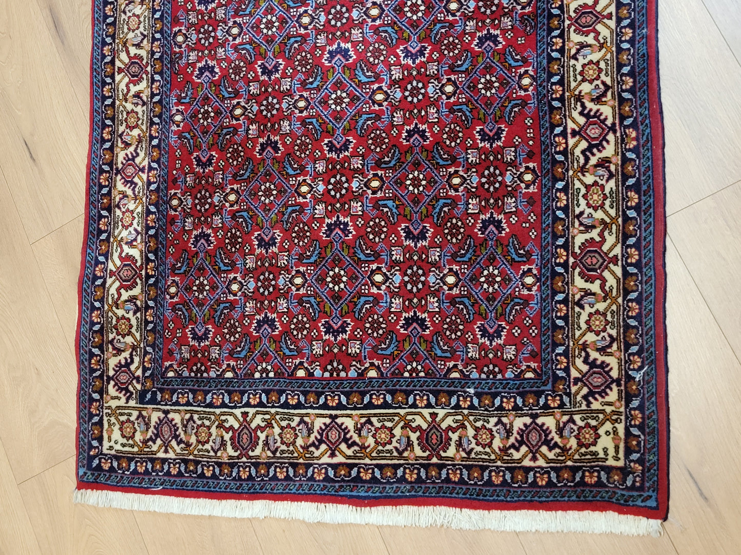 Bidjar Perserteppich Korkwolle, florales Allover-Muster