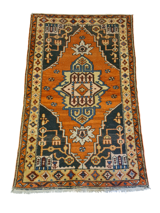 Perserteppich Orientteppich Handgeknüpfter Teppich Heris 175x110cm