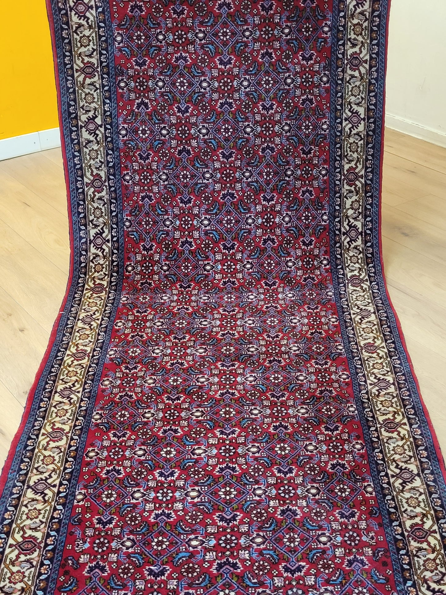 Bidjar Perserteppich Korkwolle, florales Allover-Muster