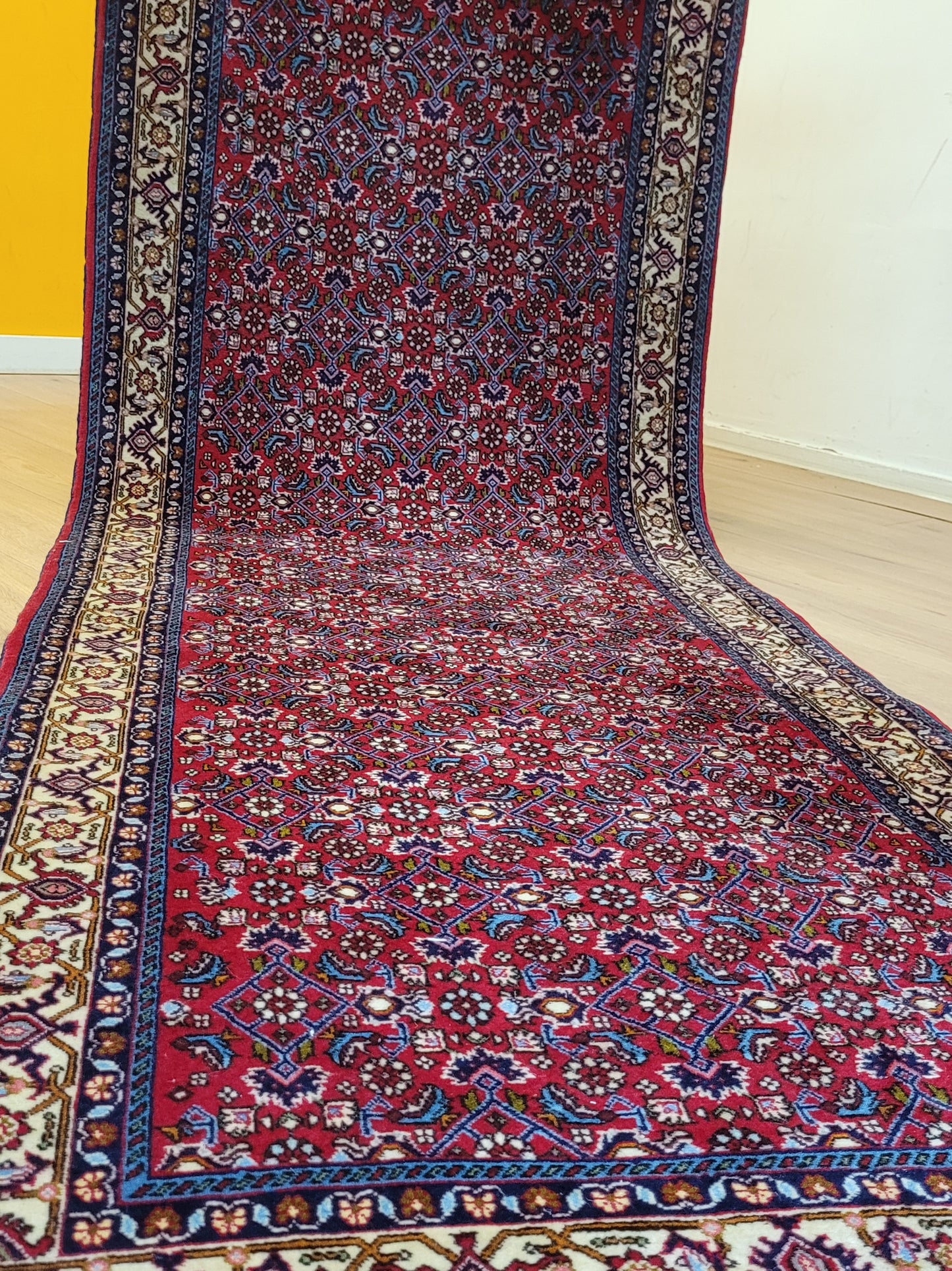 Bidjar Perserteppich Korkwolle, florales Allover-Muster