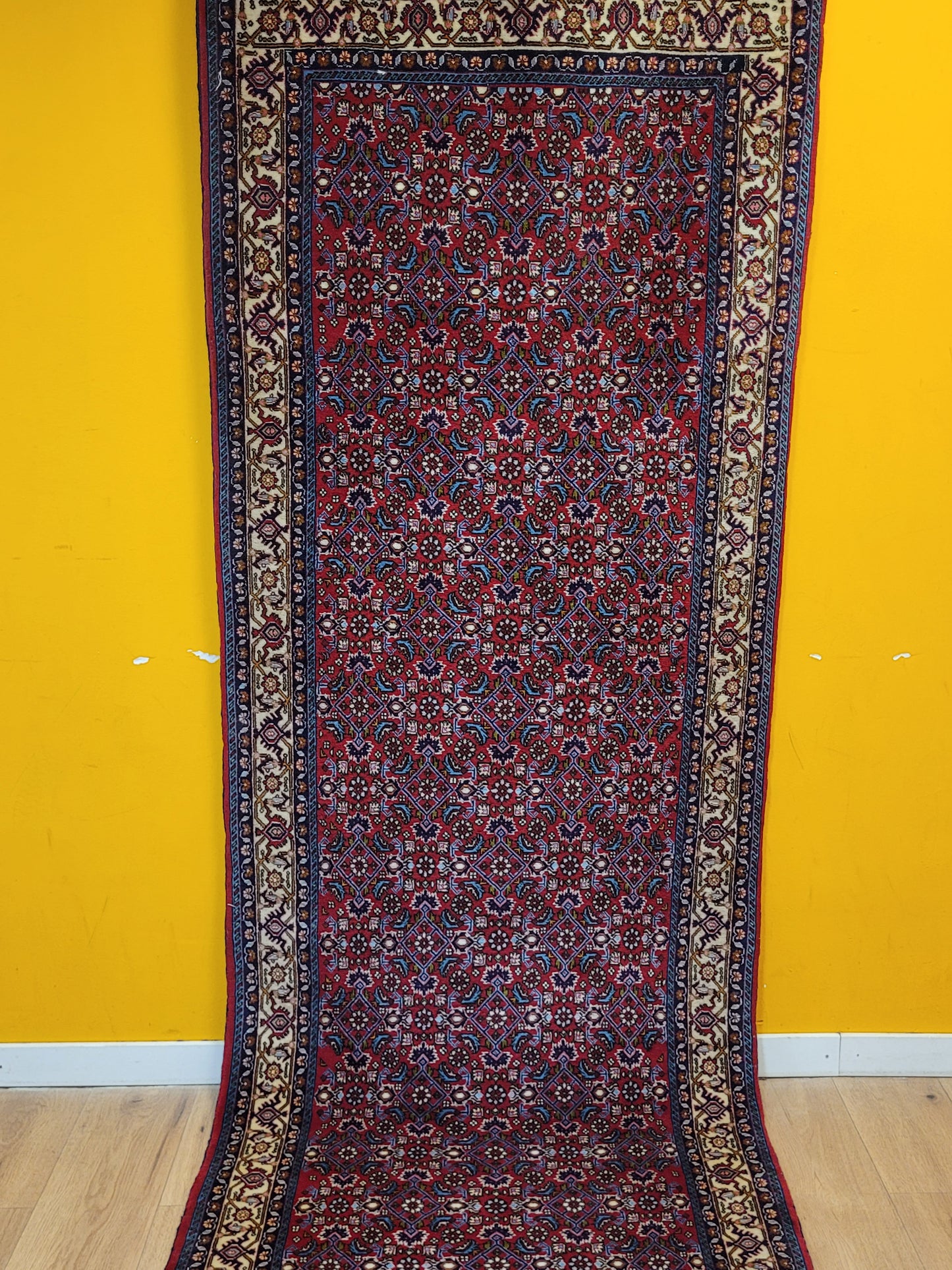 Bidjar Perserteppich Korkwolle, florales Allover-Muster