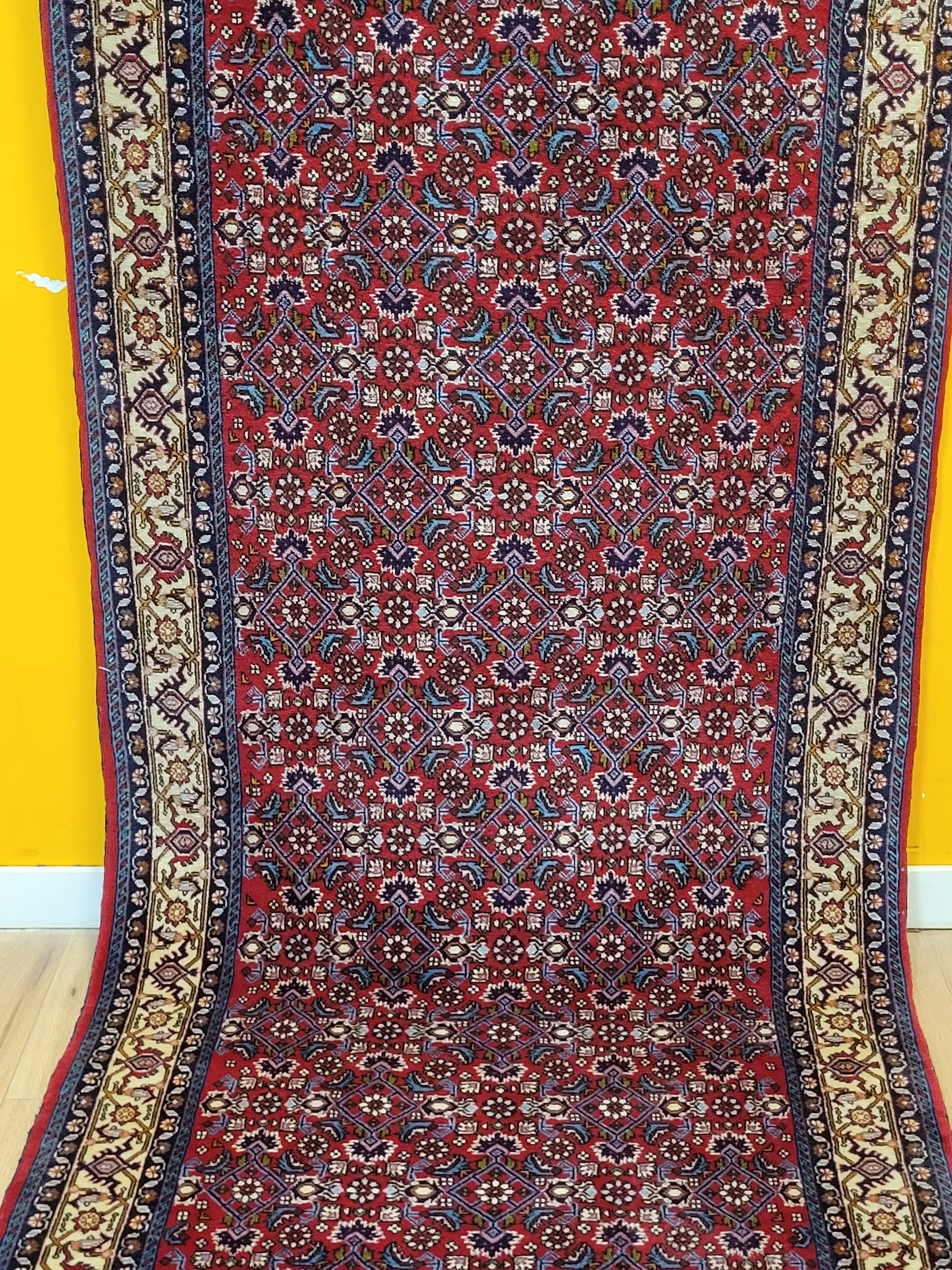 Bidjar Perserteppich Korkwolle, florales Allover-Muster