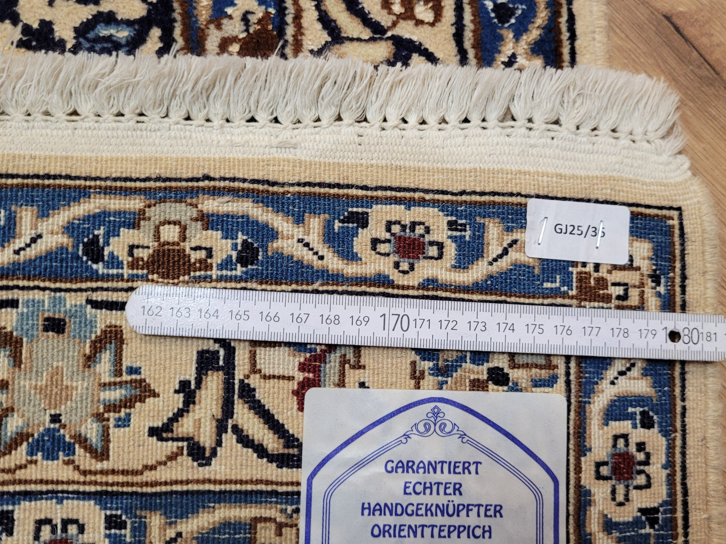 Nain Perserteppich Läufer – Korkwolle mit Seide, florales Design Orientteppich