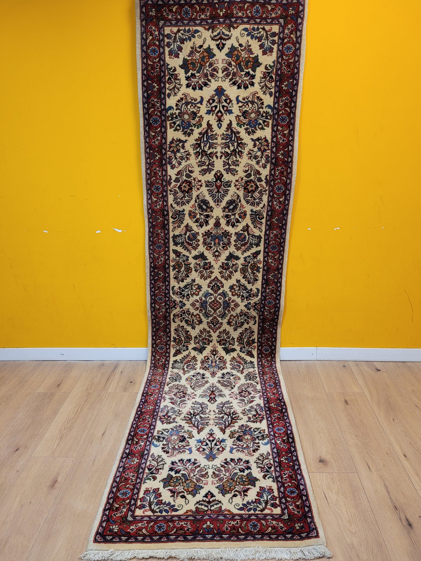 handgeknüpfter Perser Teppich aus Korkwolle mit traditionellem Sarough 80X310cm