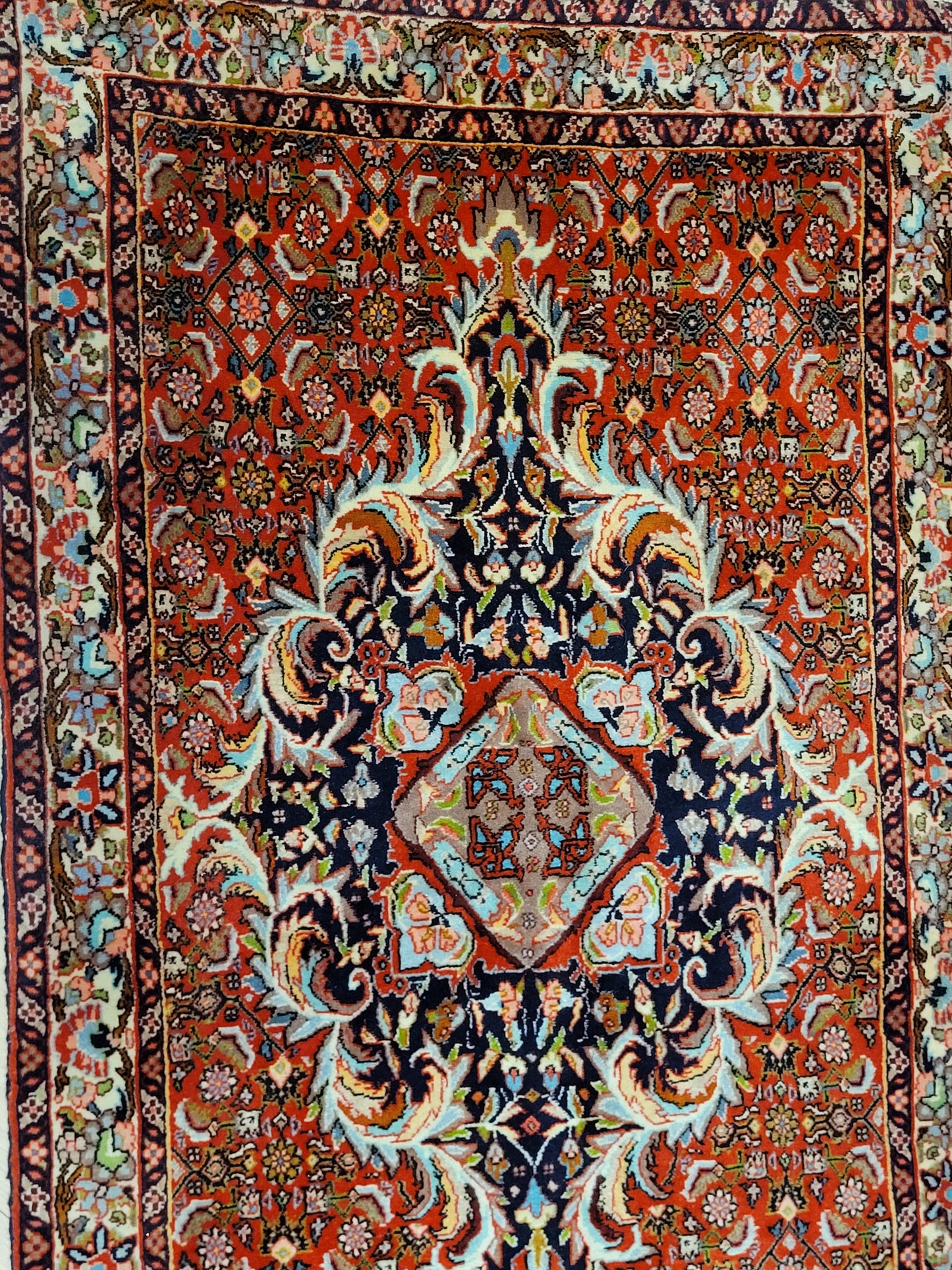 Handgeknüpfter Bidjar-Perser Teppich aus Korkwolle – Traditionelles Muster