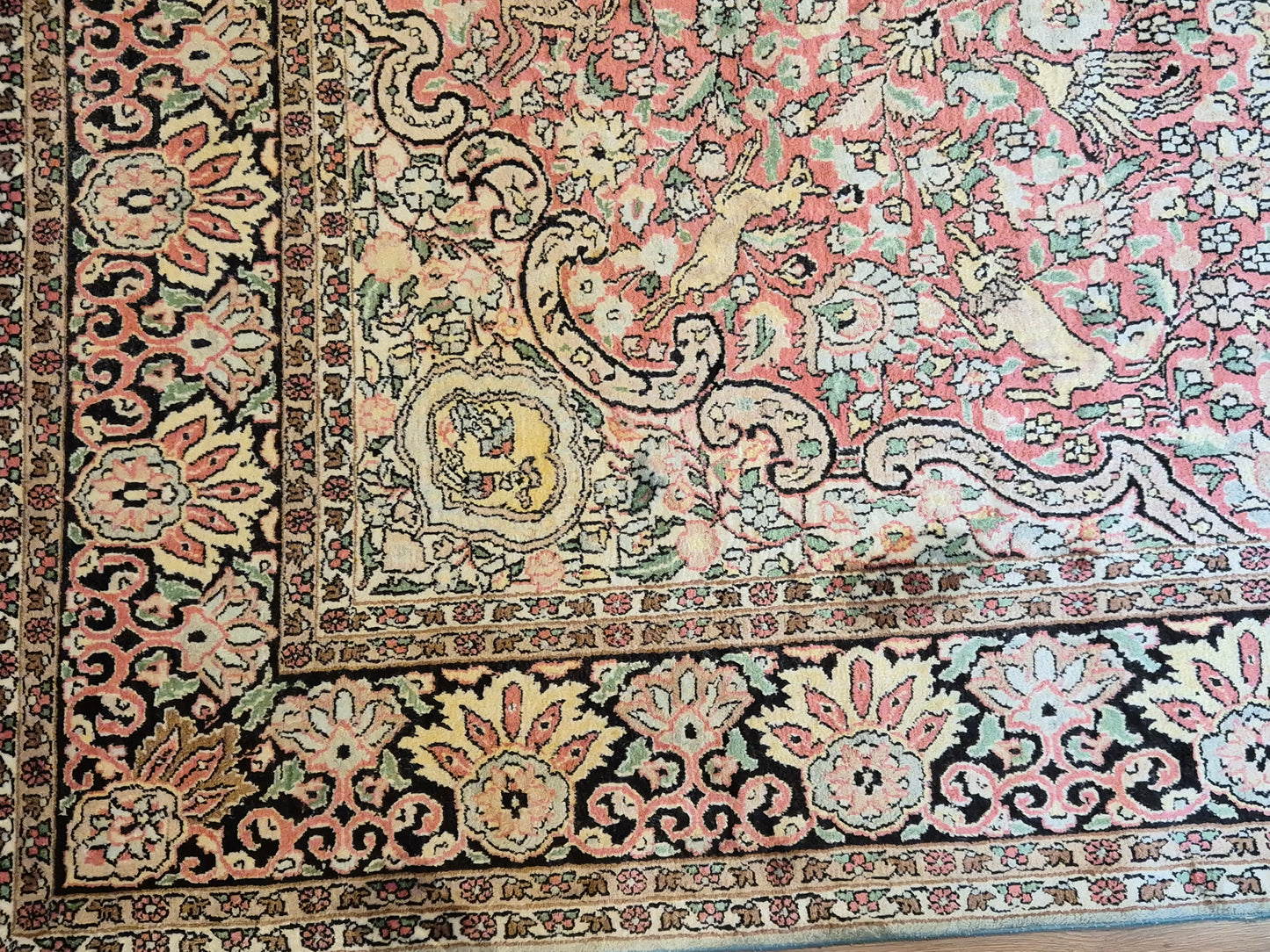 Kaschmir Seide Ghom Teppich Medaillon feine Handknüpfung