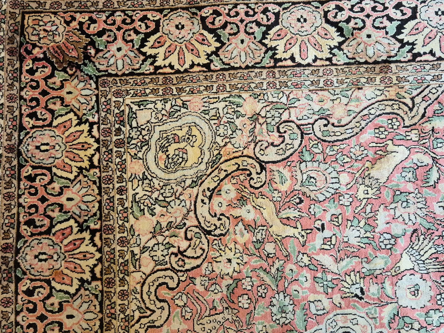 Kaschmir Seide Ghom Teppich Medaillon feine Handknüpfung