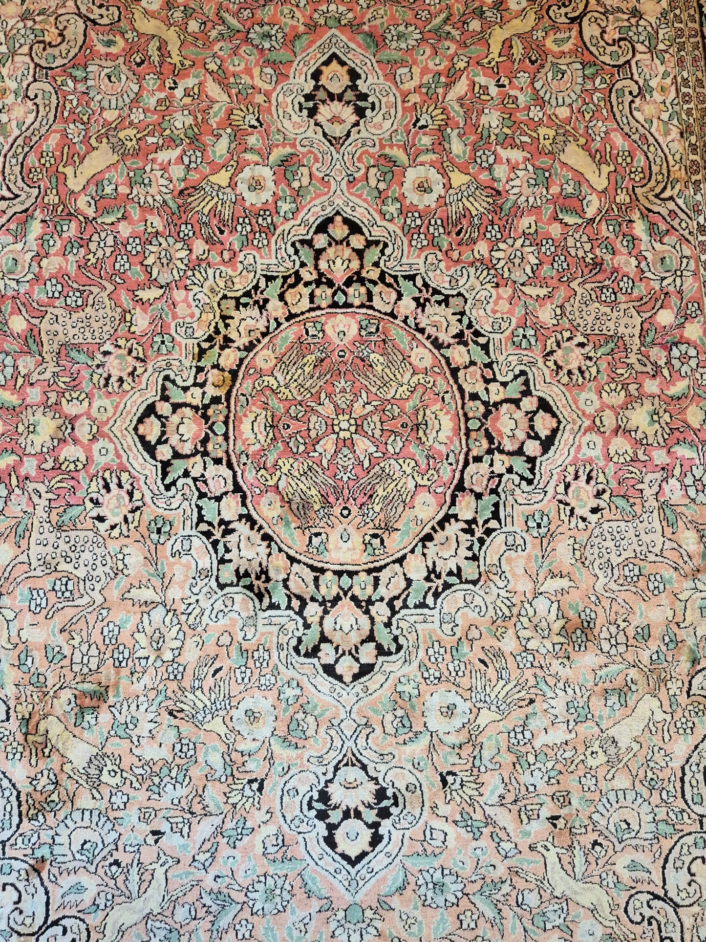 Kaschmir Seide Ghom Teppich Medaillon feine Handknüpfung