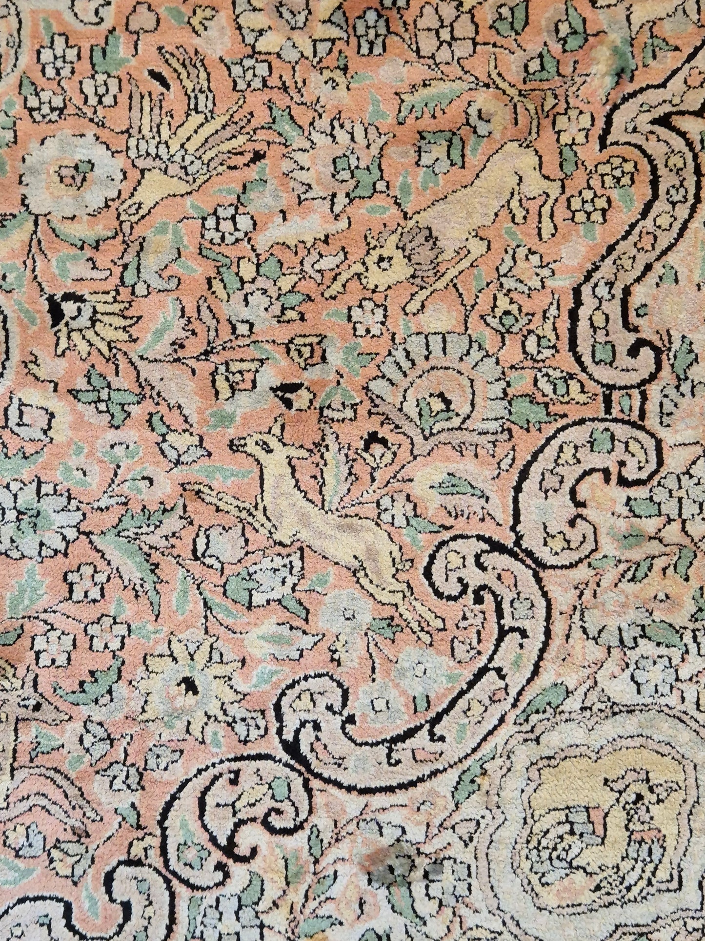 Kaschmir Seide Ghom Teppich Medaillon feine Handknüpfung