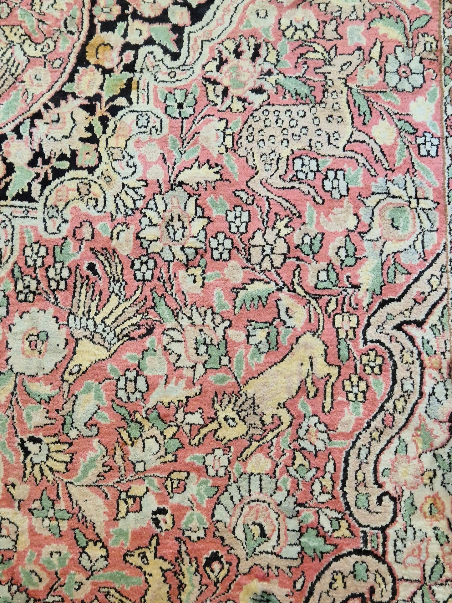 Kaschmir Seide Ghom Teppich Medaillon feine Handknüpfung