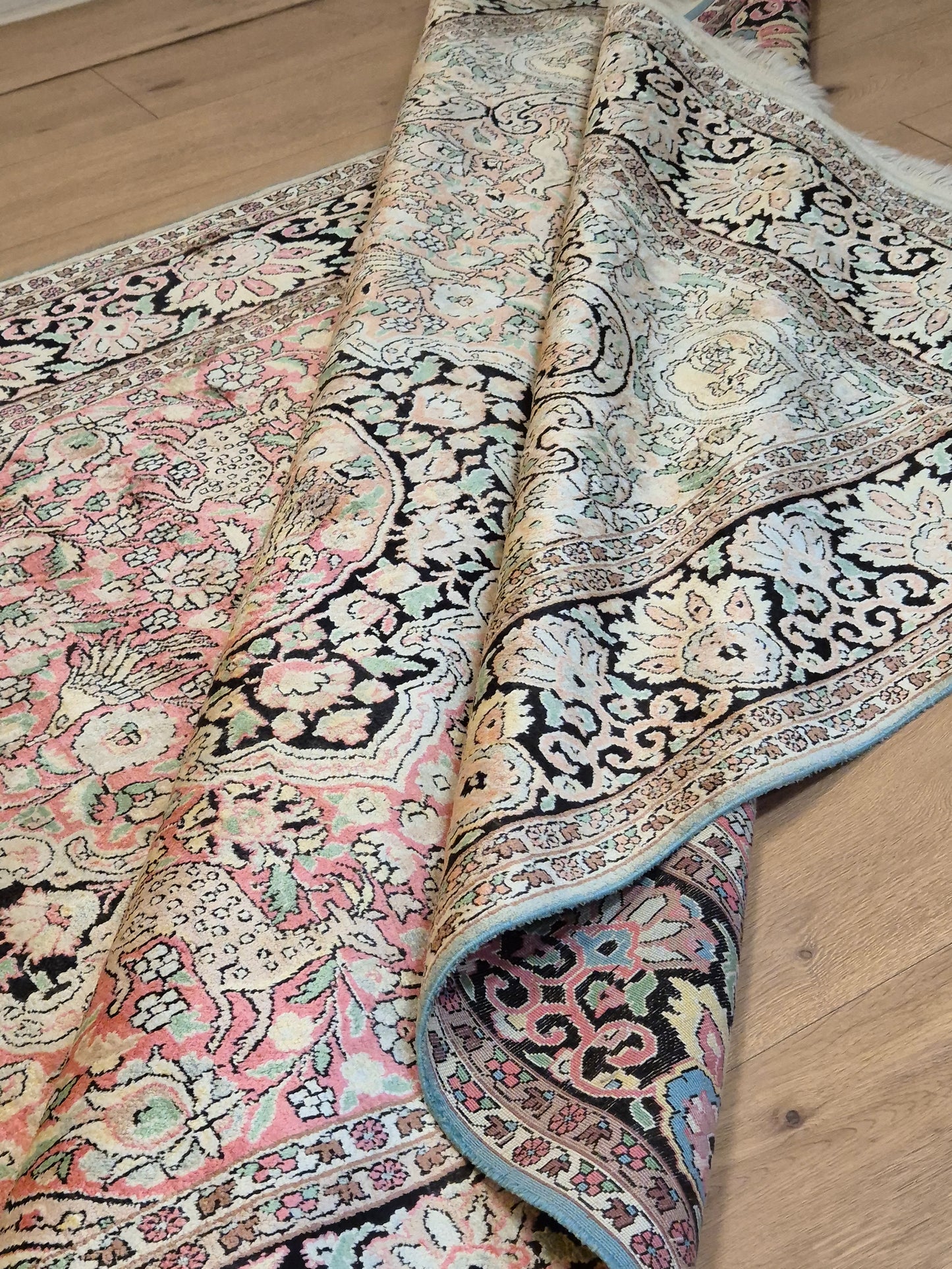 Kaschmir Seide Ghom Teppich Medaillon feine Handknüpfung