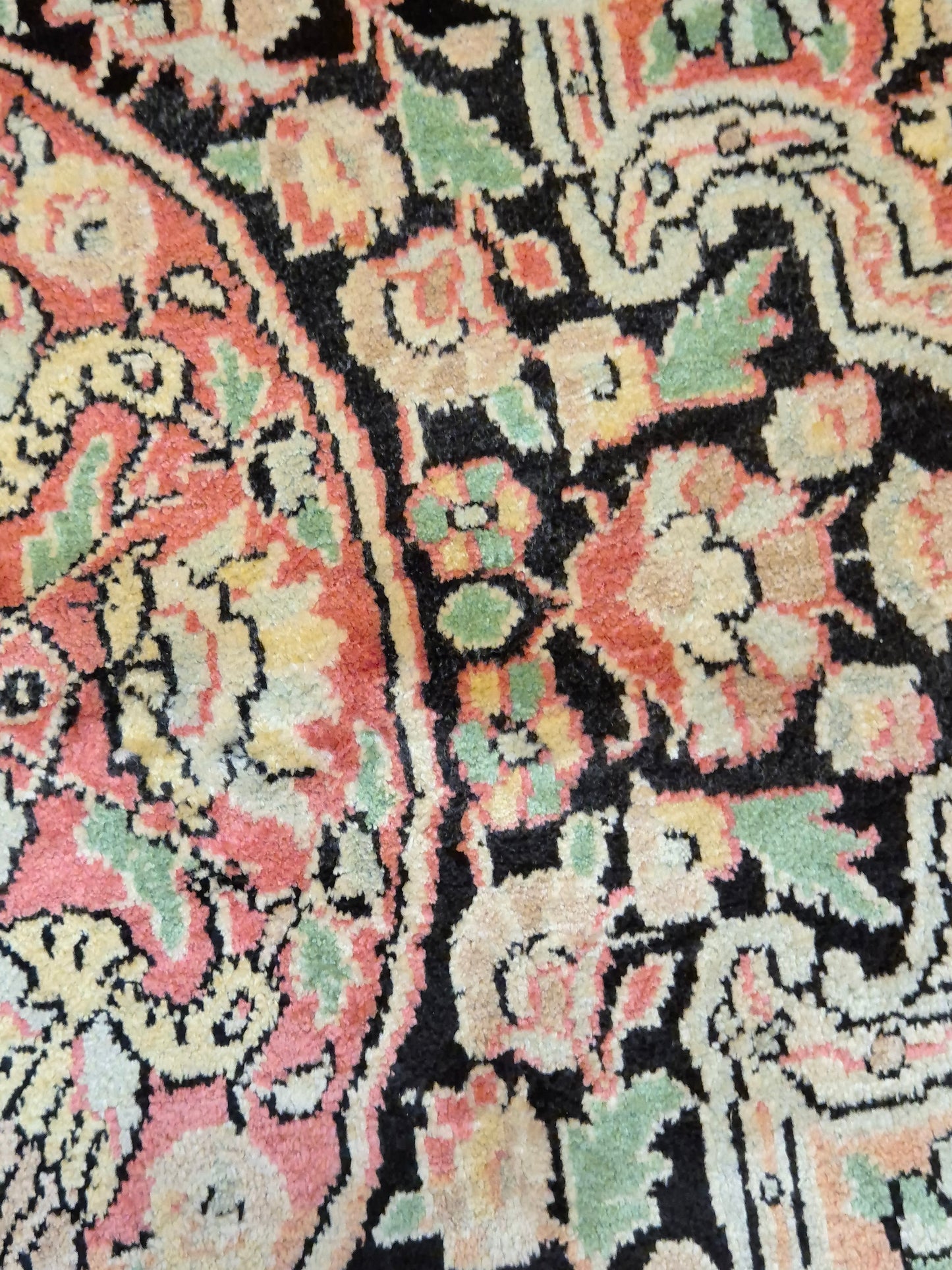 Kaschmir Seide Ghom Teppich Medaillon feine Handknüpfung