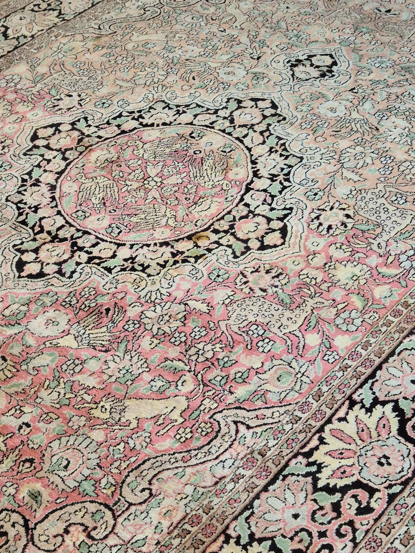 Kaschmir Seide Ghom Teppich Medaillon feine Handknüpfung