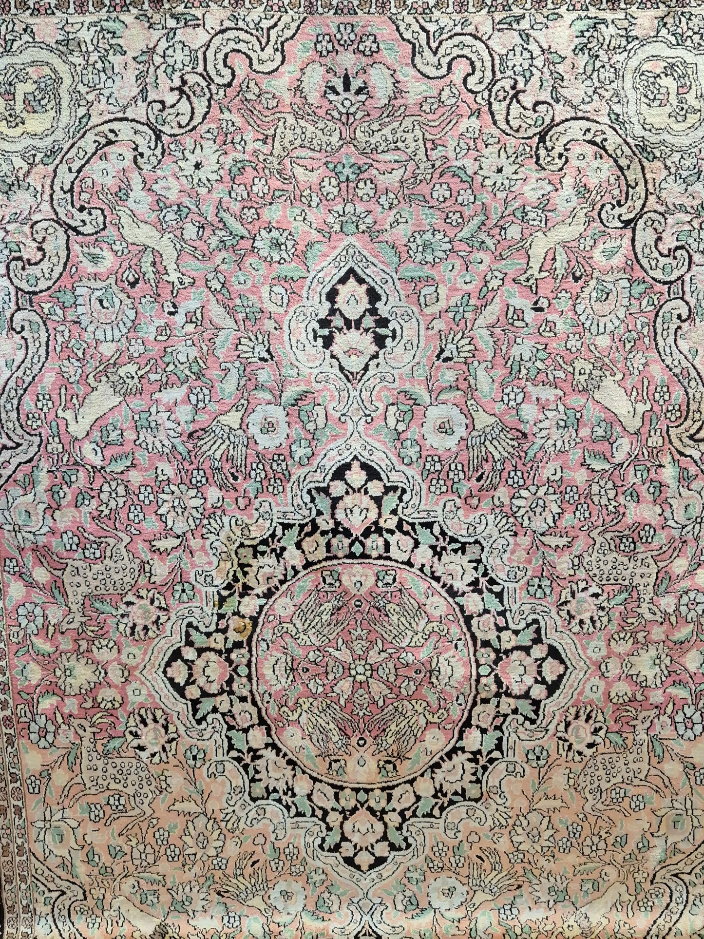 Kaschmir Seide Ghom Teppich Medaillon feine Handknüpfung