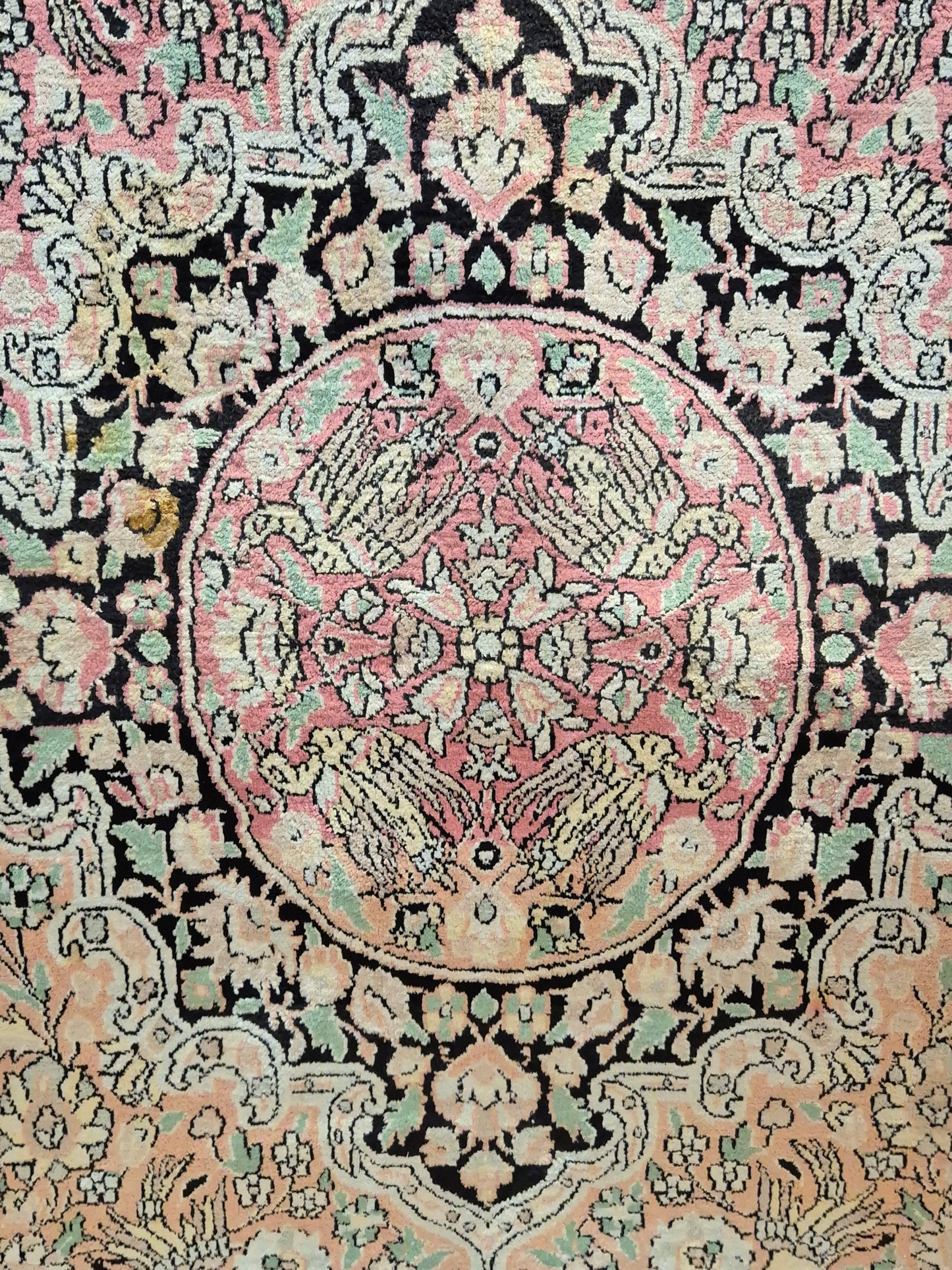 Kaschmir Seide Ghom Teppich Medaillon feine Handknüpfung