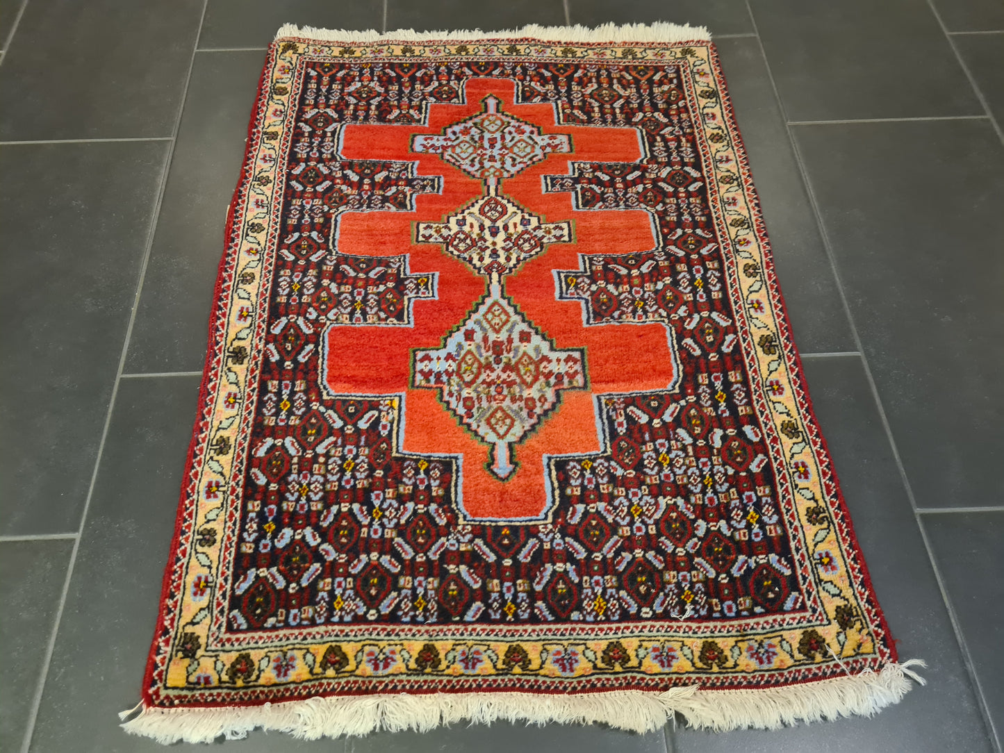 Perserteppich Orientteppich Handgeknüpfter Teppich Bidjar 100x75cm