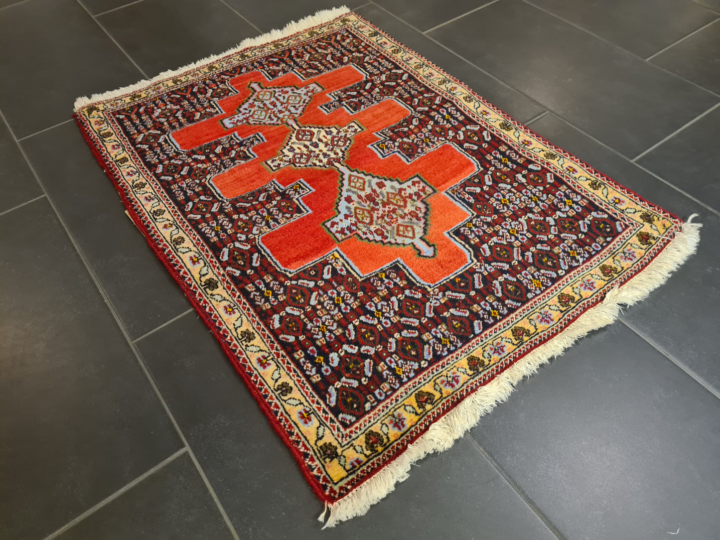Perserteppich Orientteppich Handgeknüpfter Teppich Bidjar 100x75cm