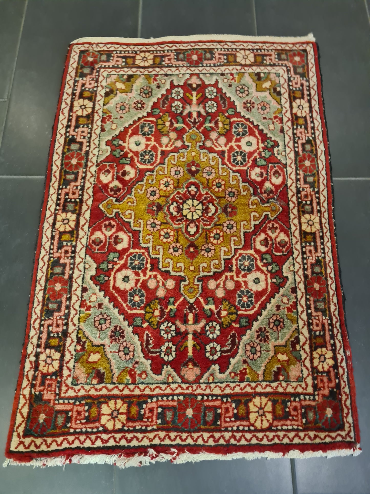 Perserteppich Orientteppich Handgeknüpfter Teppich Bidjar 95x65cm