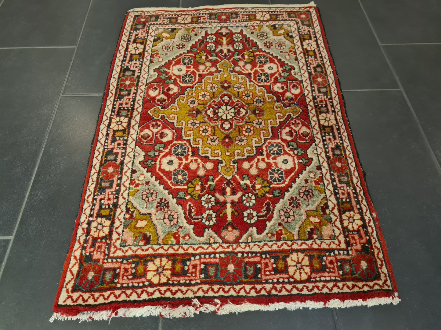 Perserteppich Orientteppich Handgeknüpfter Teppich Bidjar 95x65cm