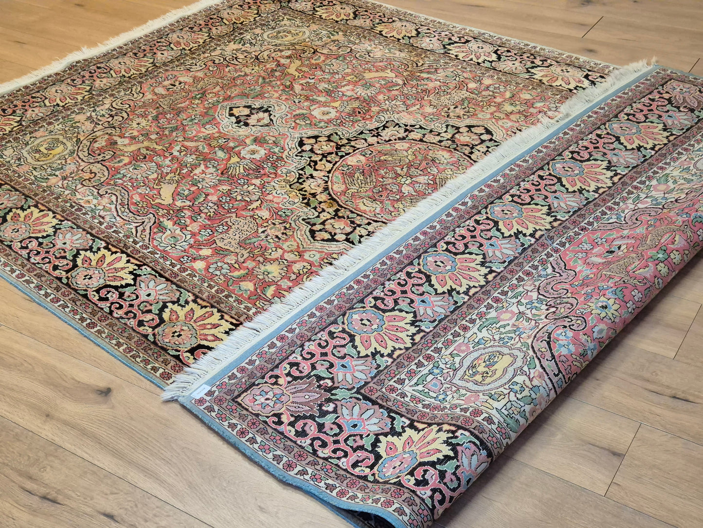 Kaschmir Seide Ghom Teppich Medaillon feine Handknüpfung