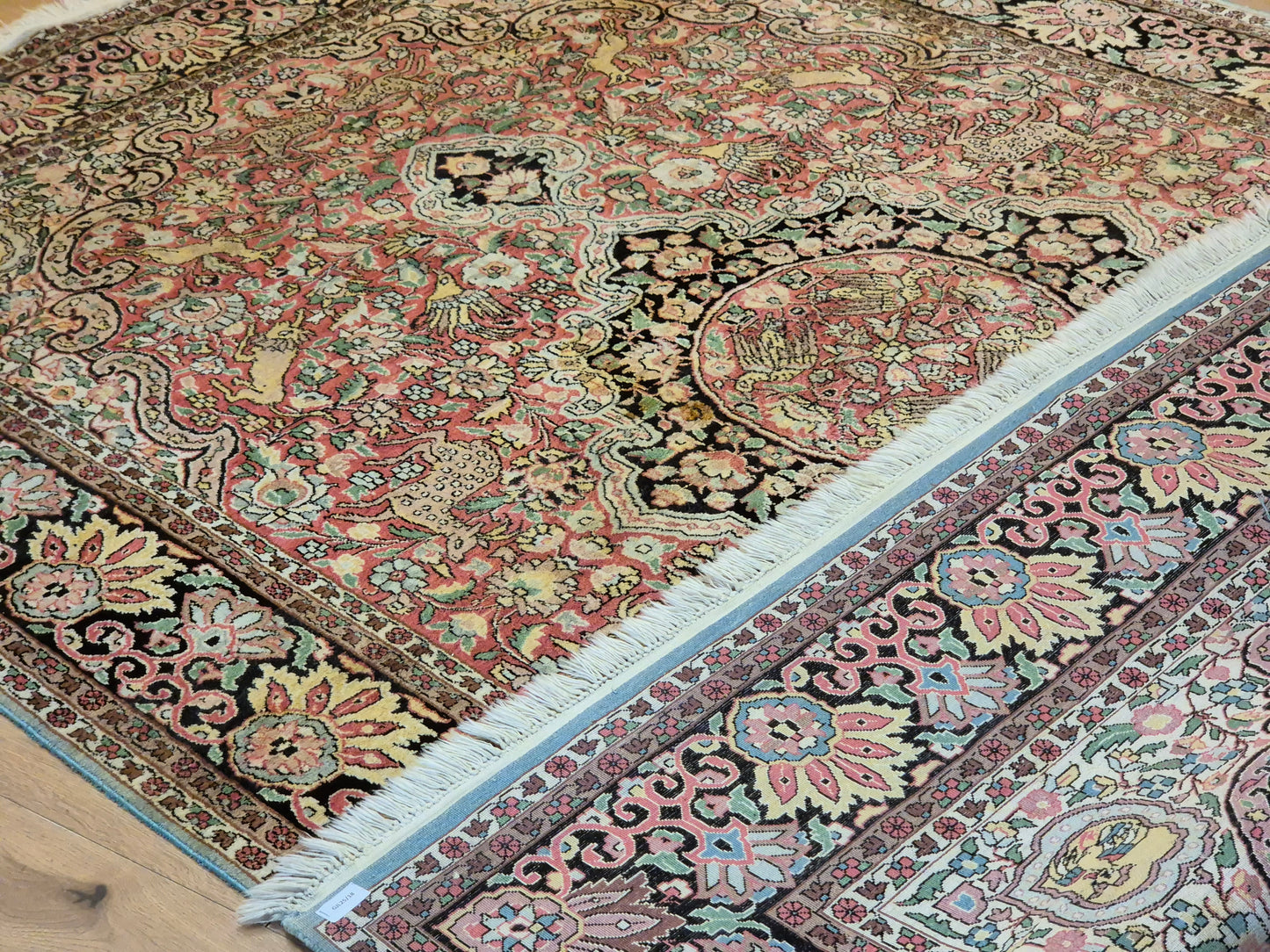 Kaschmir Seide Ghom Teppich Medaillon feine Handknüpfung