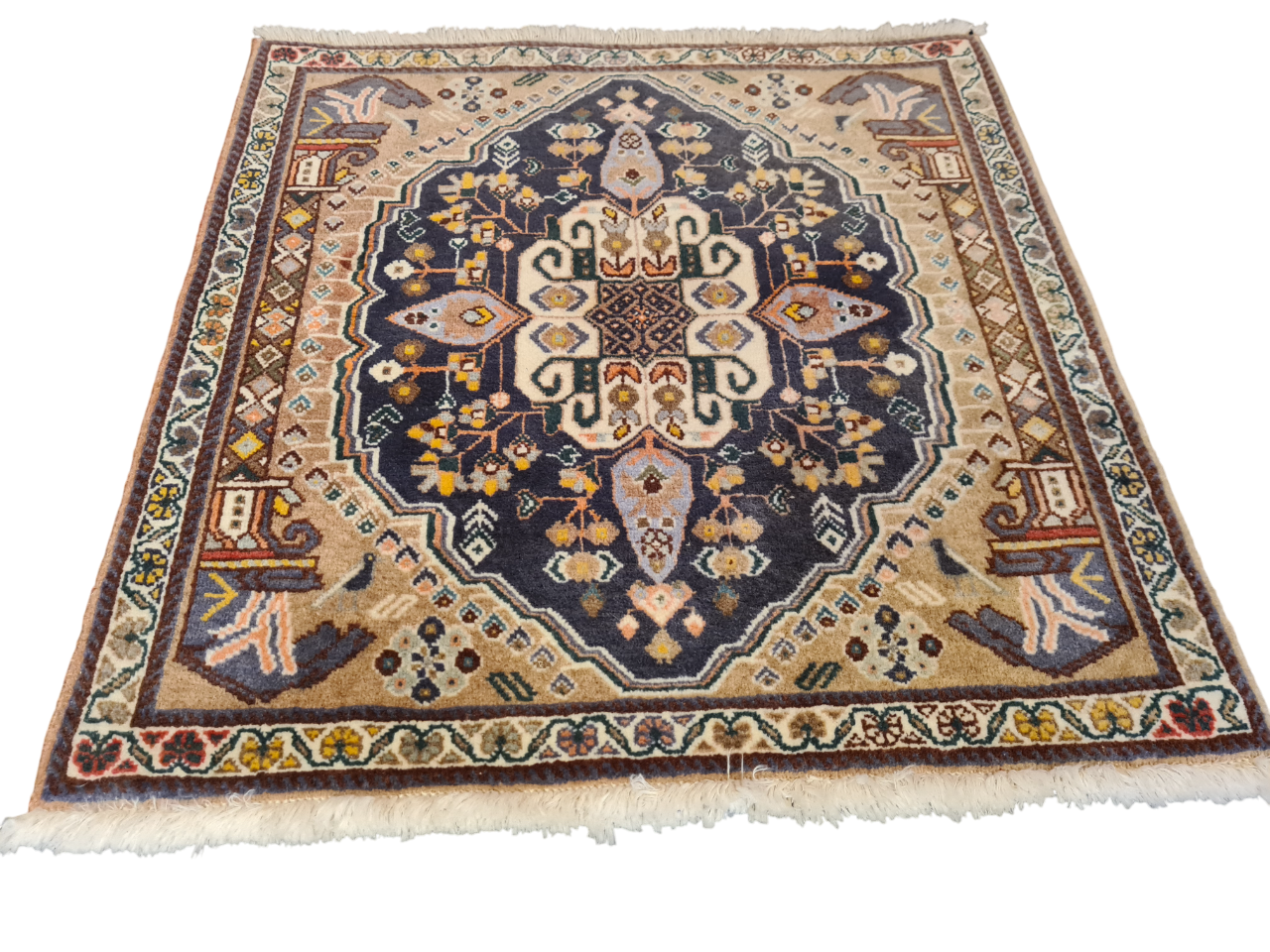 Perserteppich Orientteppich Handgeknüpfter Teppich Bidjar 70x65cm