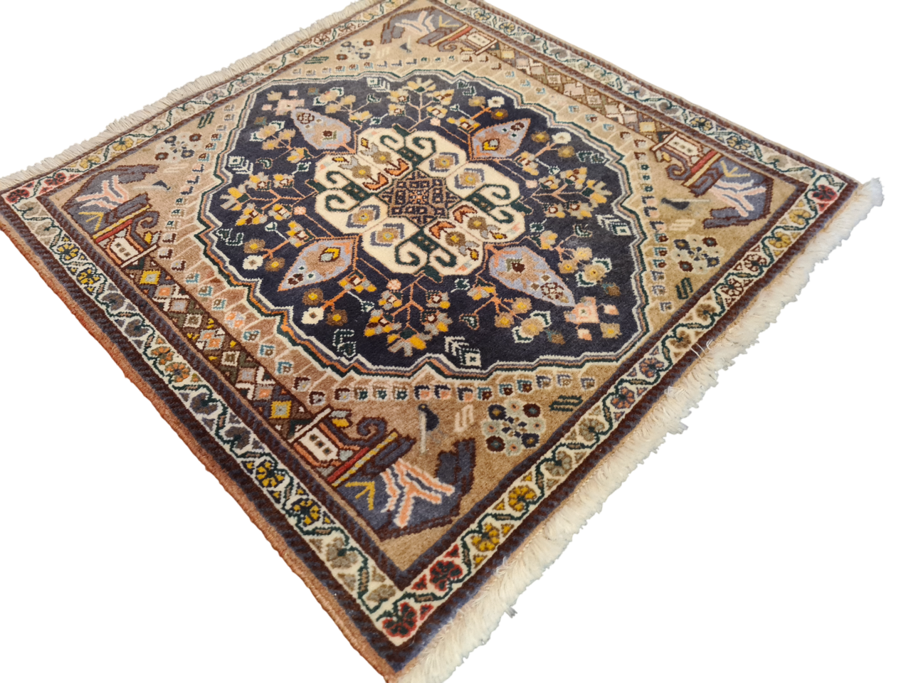 Perserteppich Orientteppich Handgeknüpfter Teppich Bidjar 70x65cm