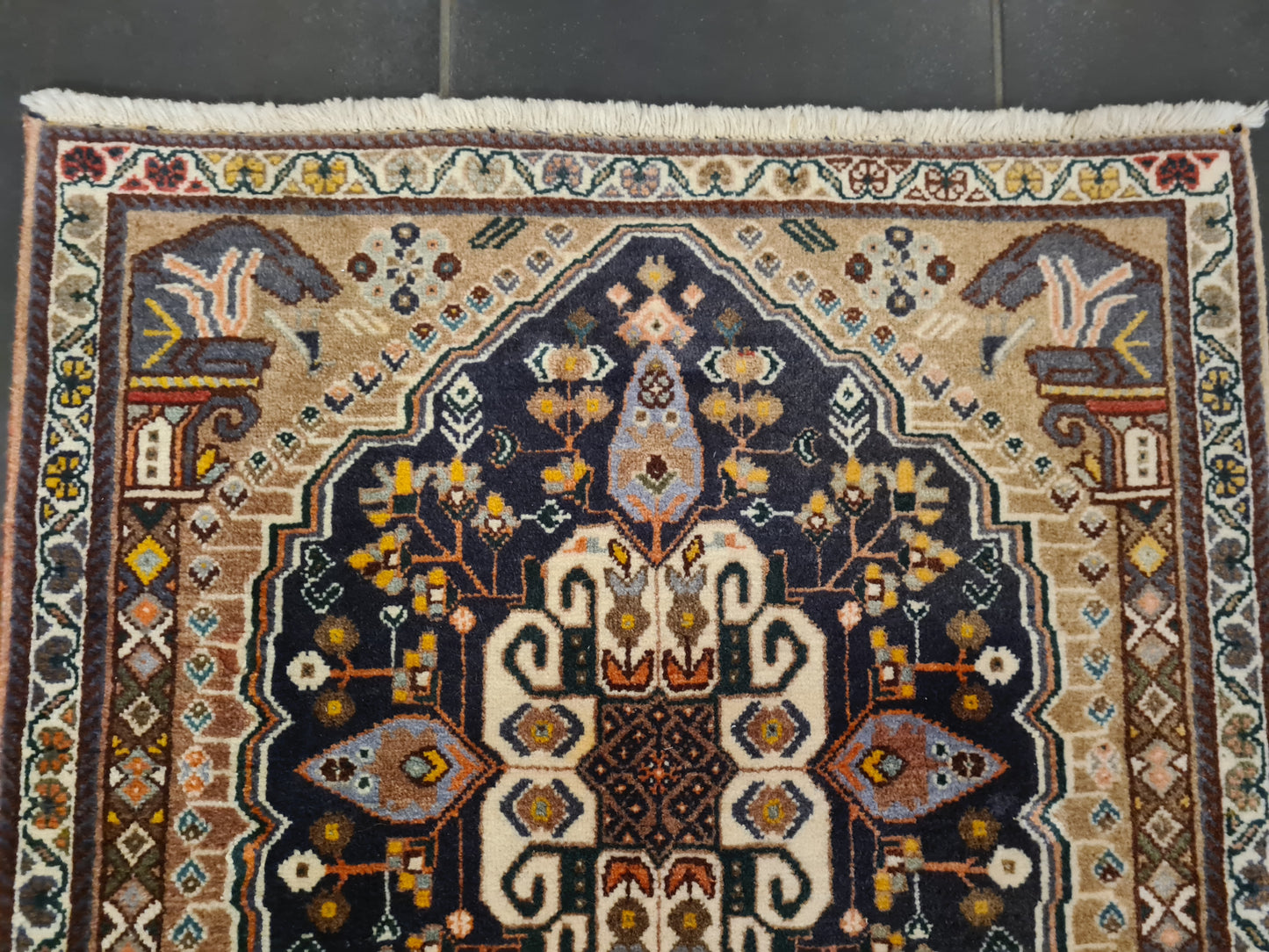 Perserteppich Orientteppich Handgeknüpfter Teppich Bidjar 70x65cm