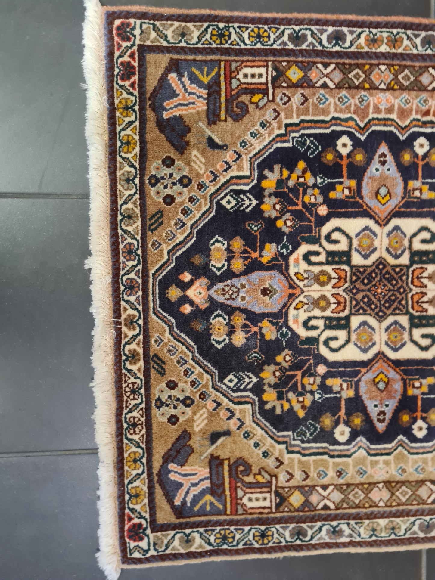 Perserteppich Orientteppich Handgeknüpfter Teppich Bidjar 70x65cm