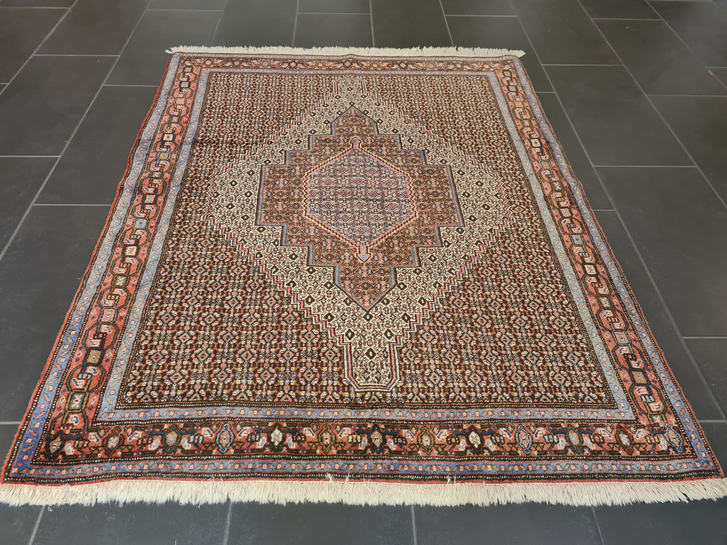 Perserteppich Orientteppich Handgeknüpfter Teppich Bidjar 160x125cm