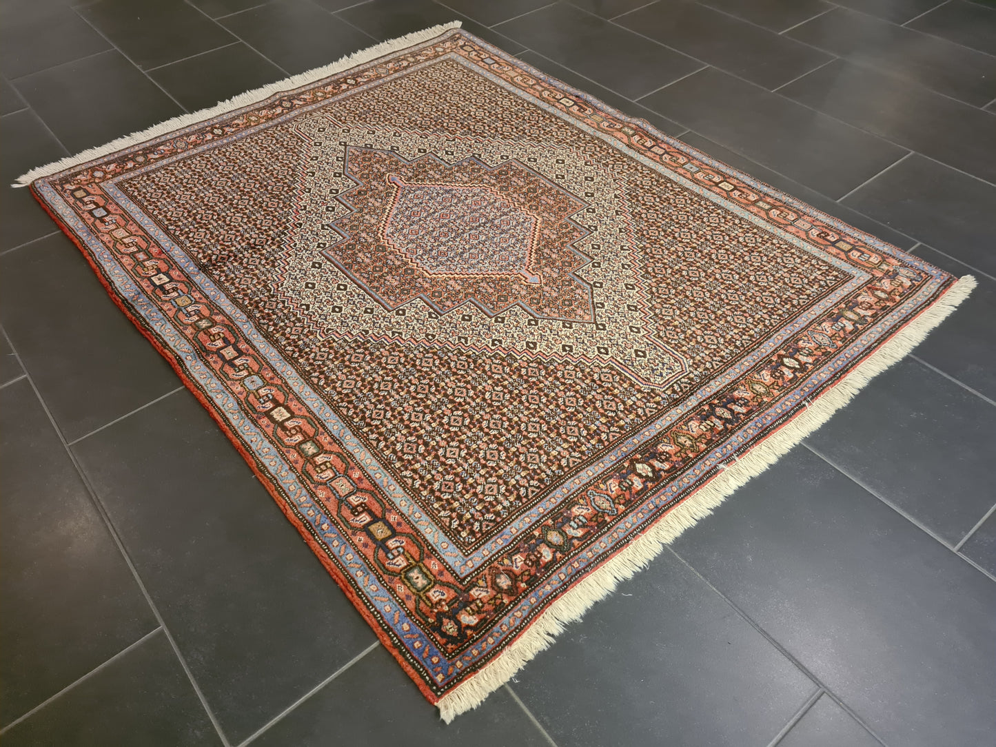 Perserteppich Orientteppich Handgeknüpfter Teppich Bidjar 160x125cm