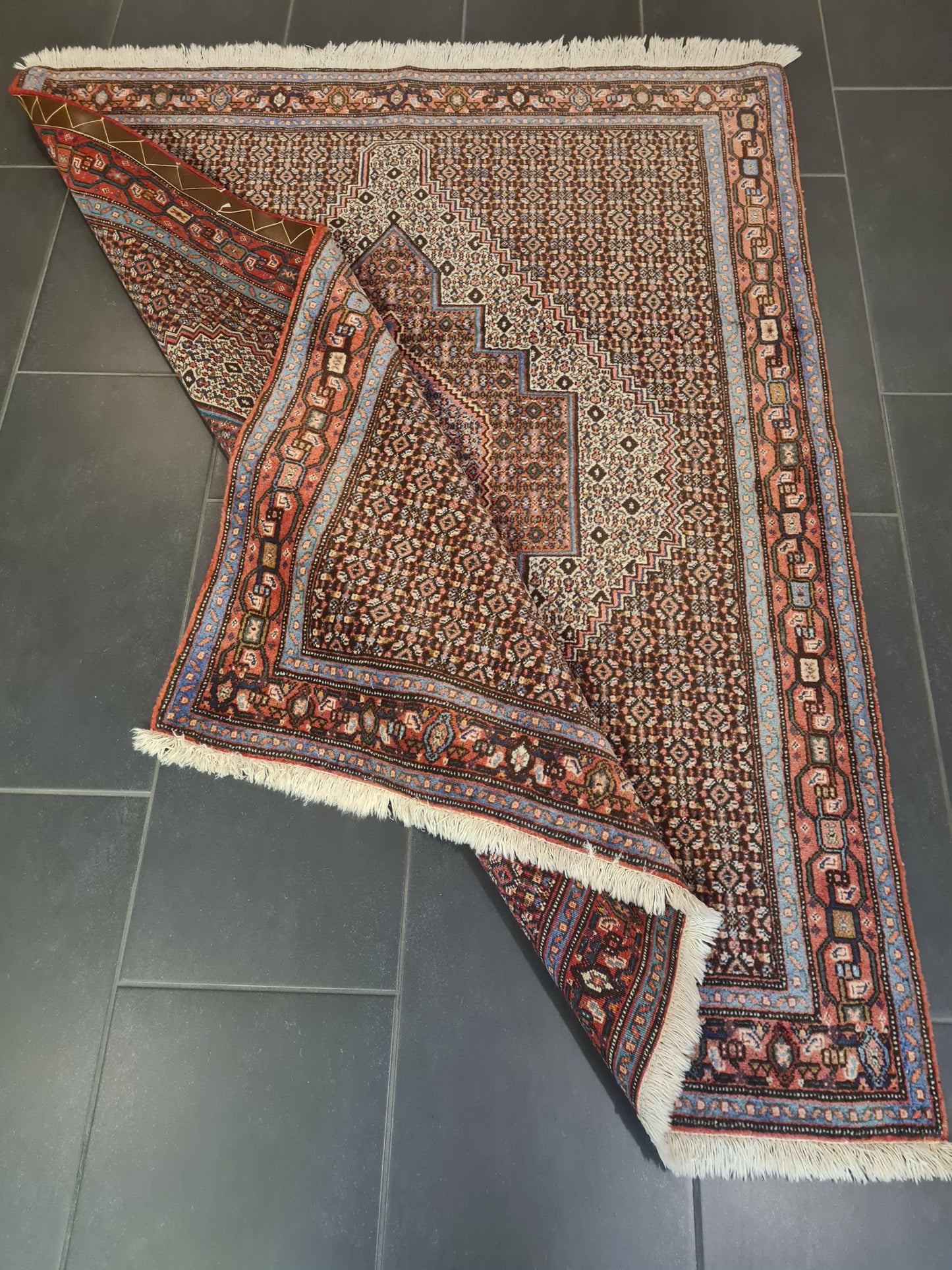 Perserteppich Orientteppich Handgeknüpfter Teppich Bidjar 160x125cm