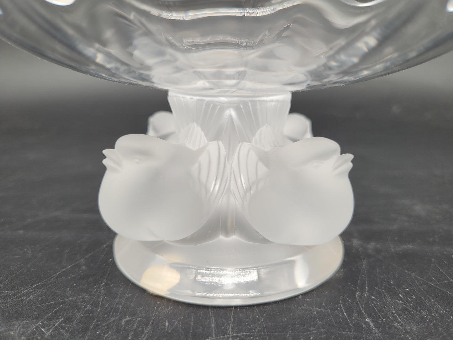 Lalique Nogent Schale Kristallglas signiert Bonboniere Vögel