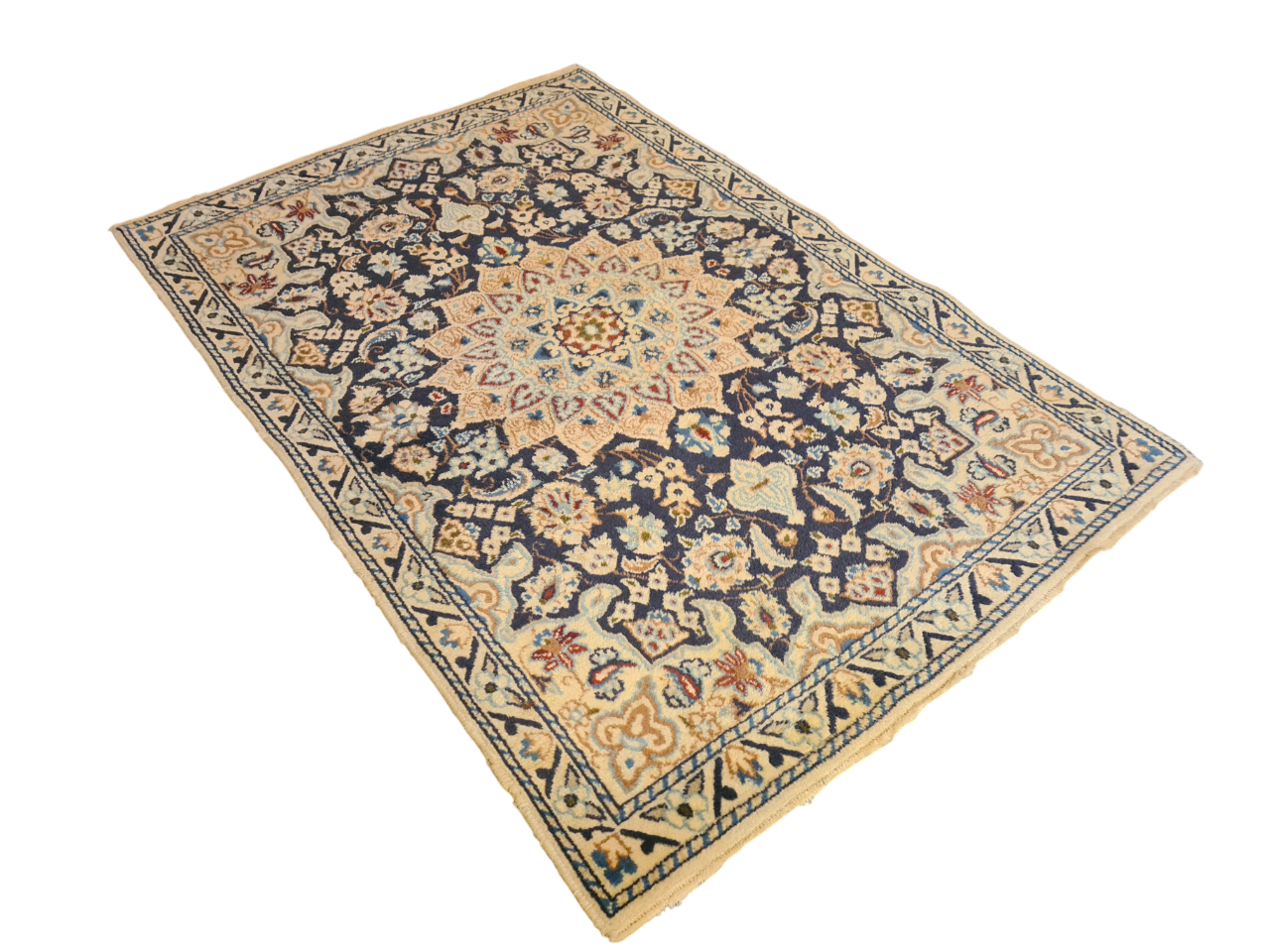 Perserteppich Orientteppich Handgeknüpfter Teppich Nain 130x90cm