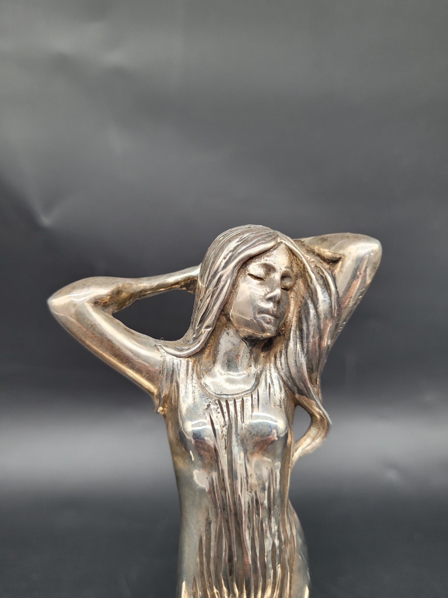 Schale Sterling Silber 925er mit Figur Jugendstil Art Nouveau 1041g