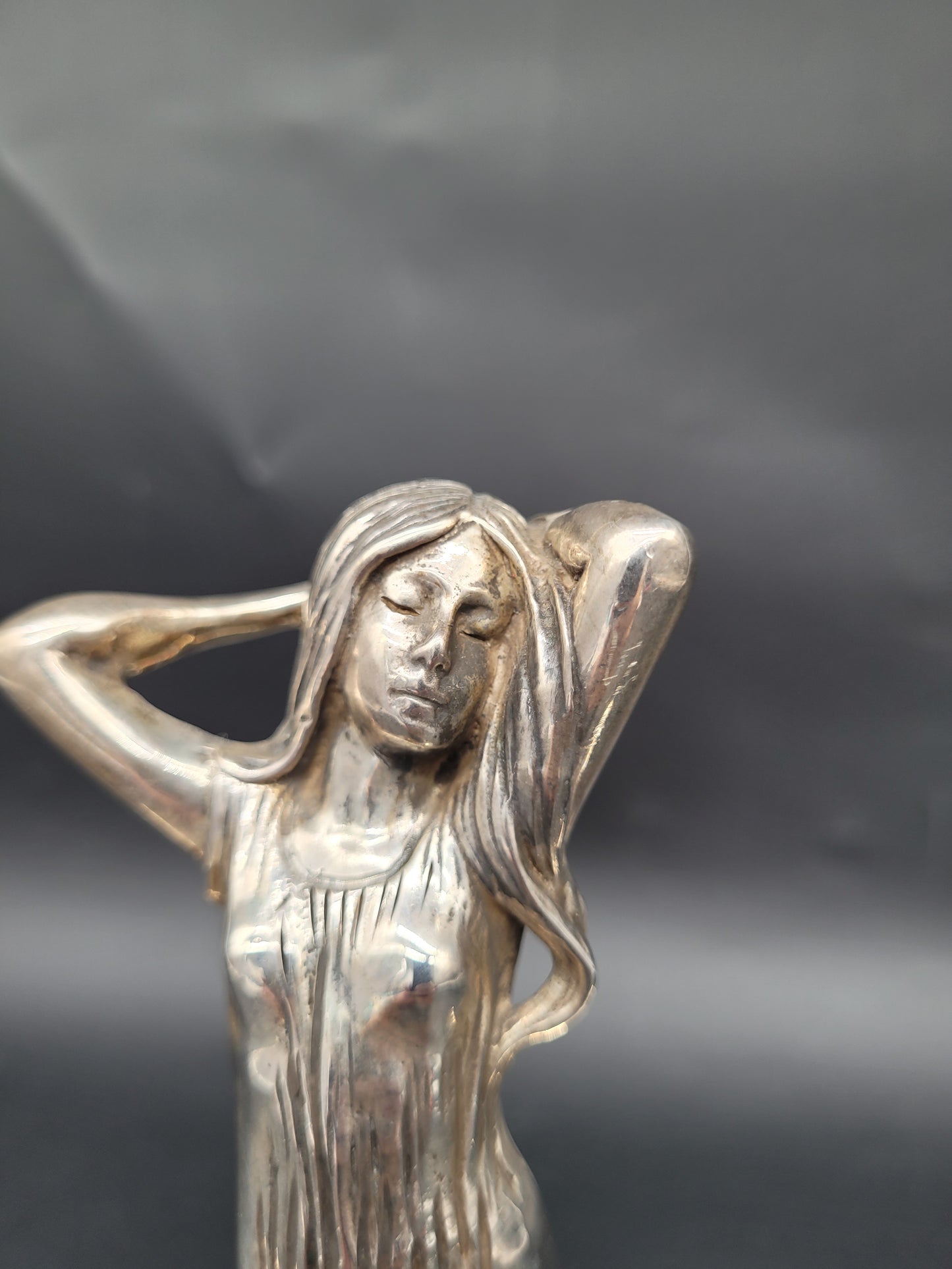 Schale Sterling Silber 925er mit Figur Jugendstil Art Nouveau 1041g