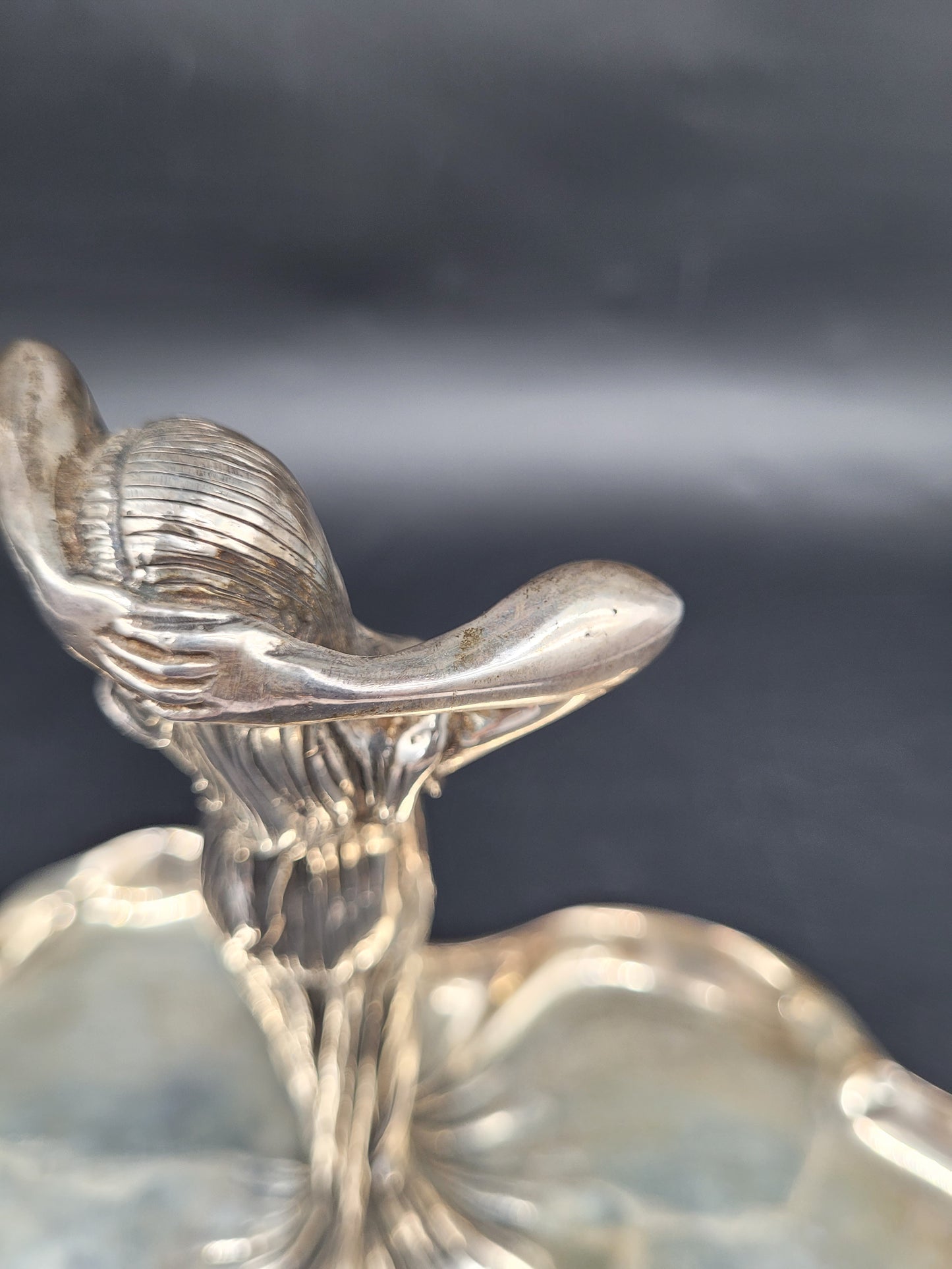 Schale Sterling Silber 925er mit Figur Jugendstil Art Nouveau 1041g