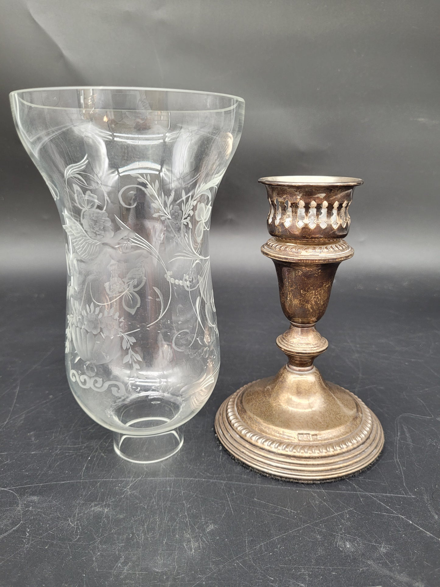 Kerzenständer Sterling Silber 925er mit Floralen Ornamenten