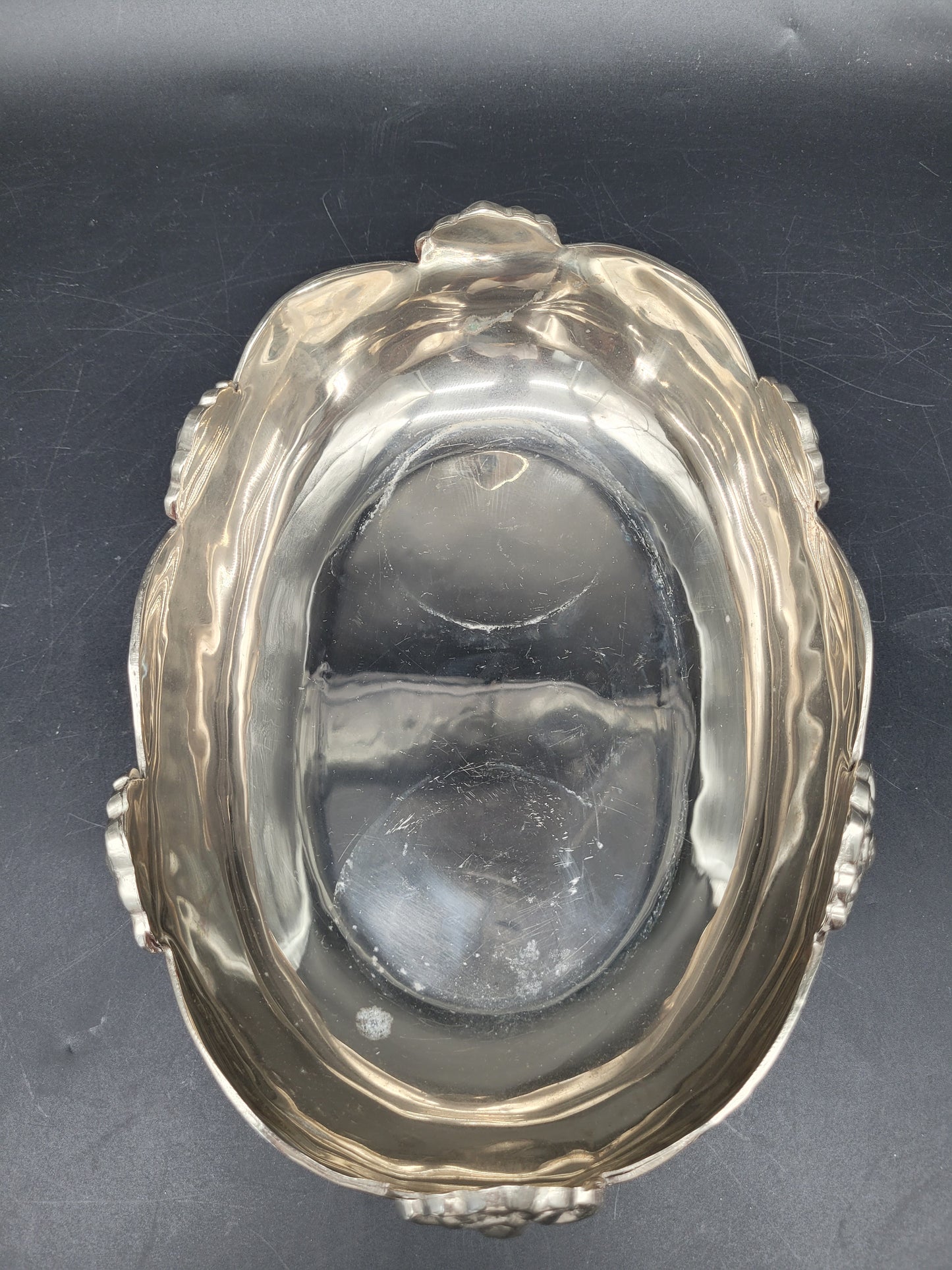 Dekorative Jugendstil Neusilber Schale Reich verziert 655g