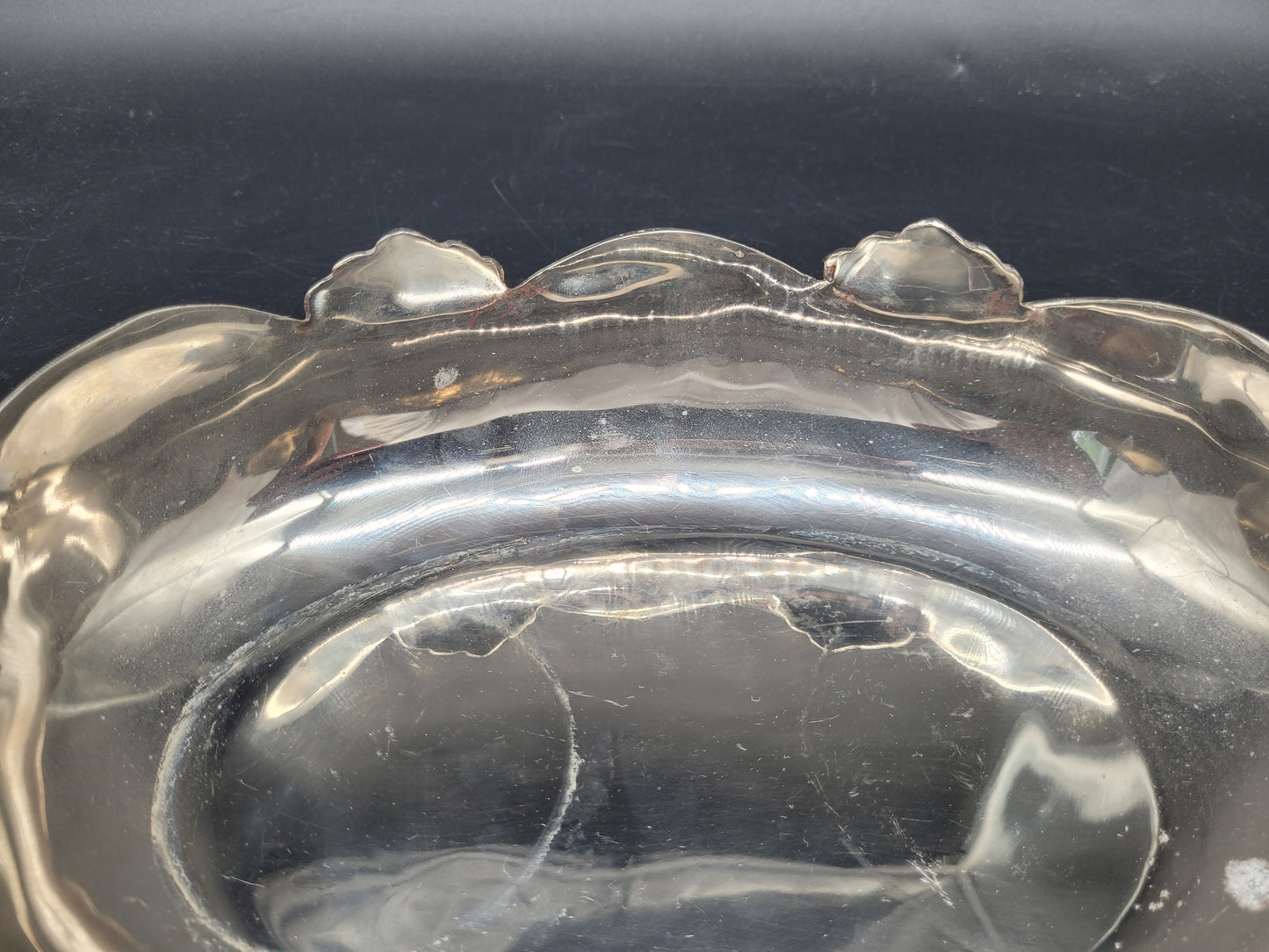 Dekorative Jugendstil Neusilber Schale Reich verziert 655g