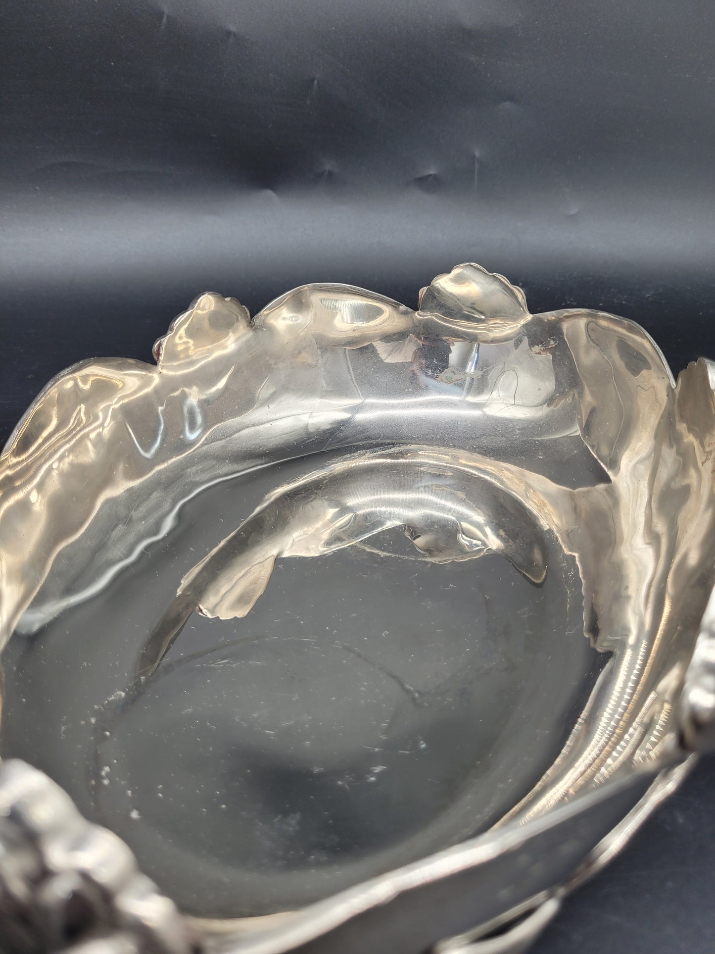 Dekorative Jugendstil Neusilber Schale Reich verziert 655g