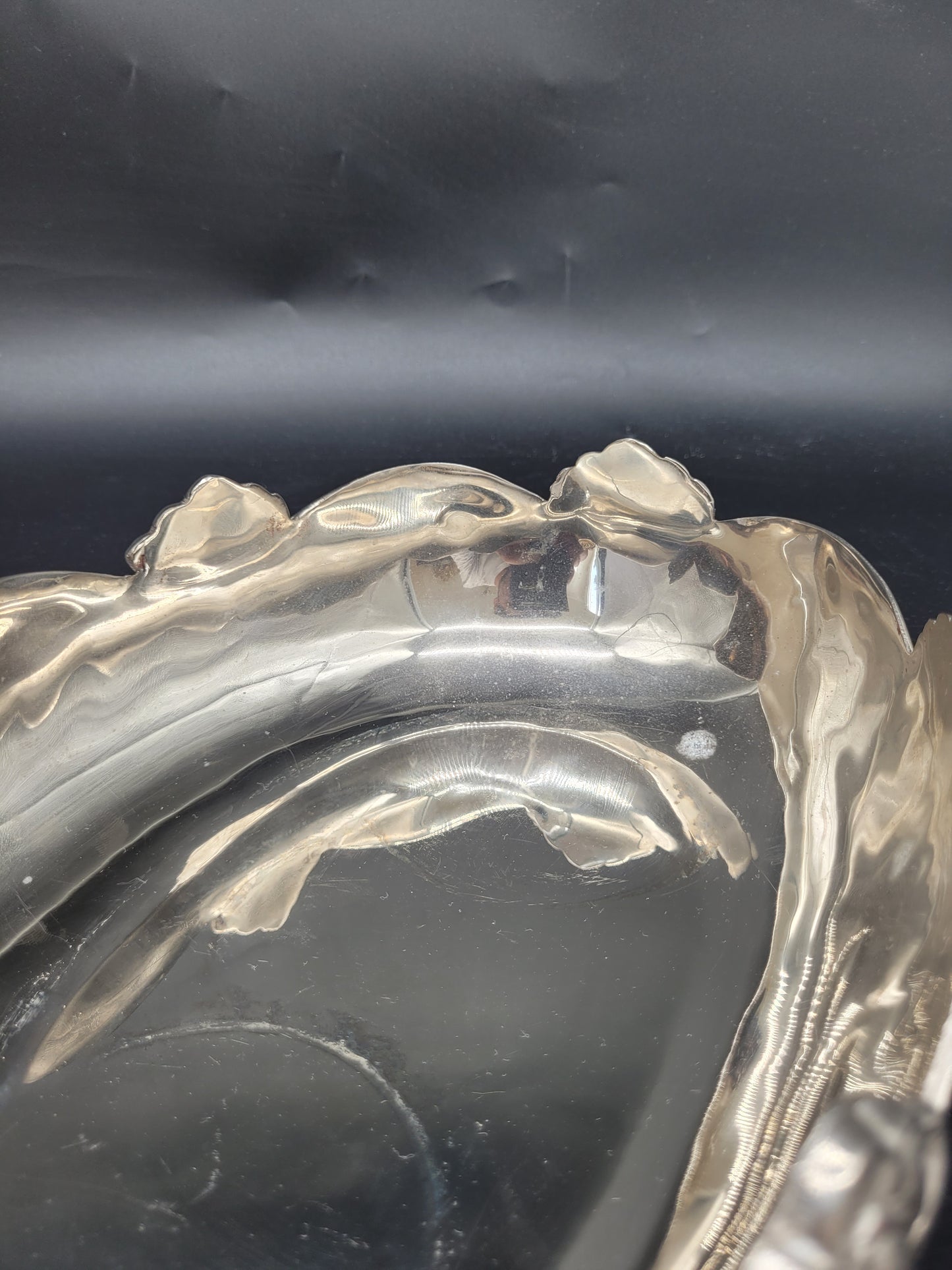 Dekorative Jugendstil Neusilber Schale Reich verziert 655g